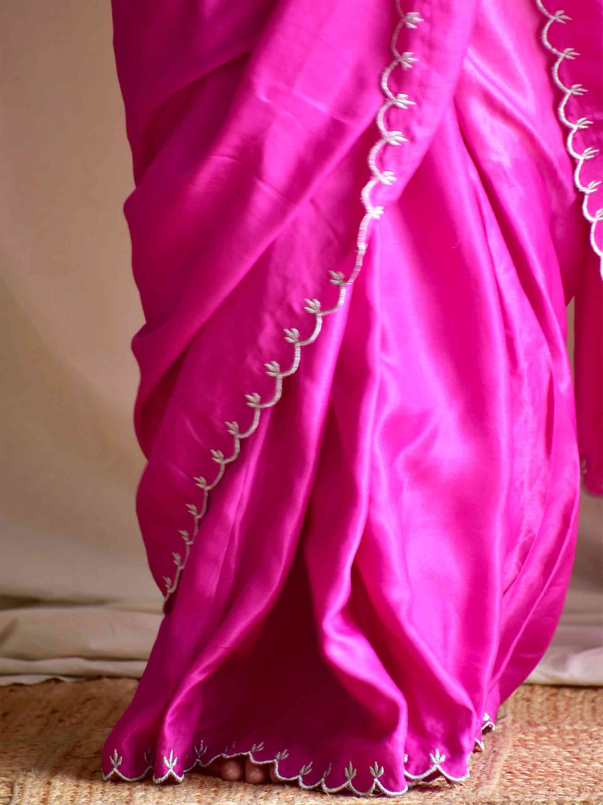 Nazm - embroided mulberry silk saree
