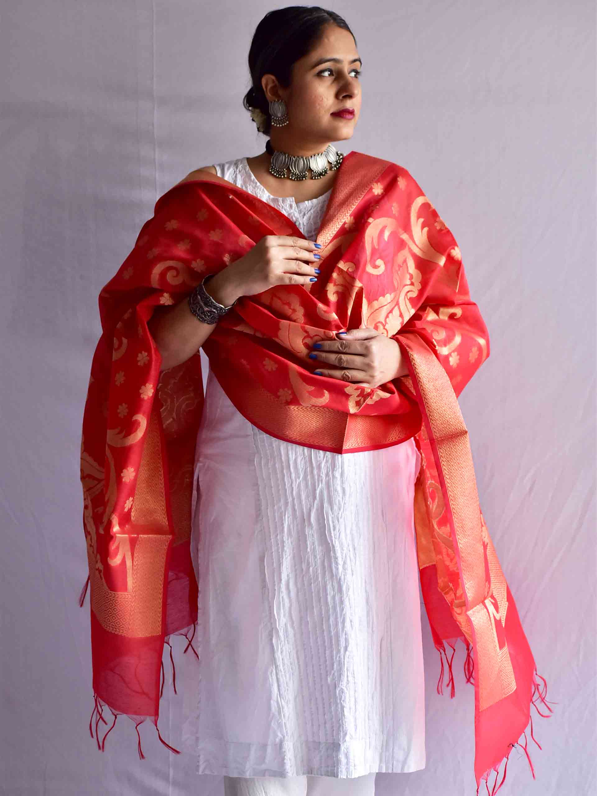 Sindoor Khela - Brocade cotton silk Dupatta