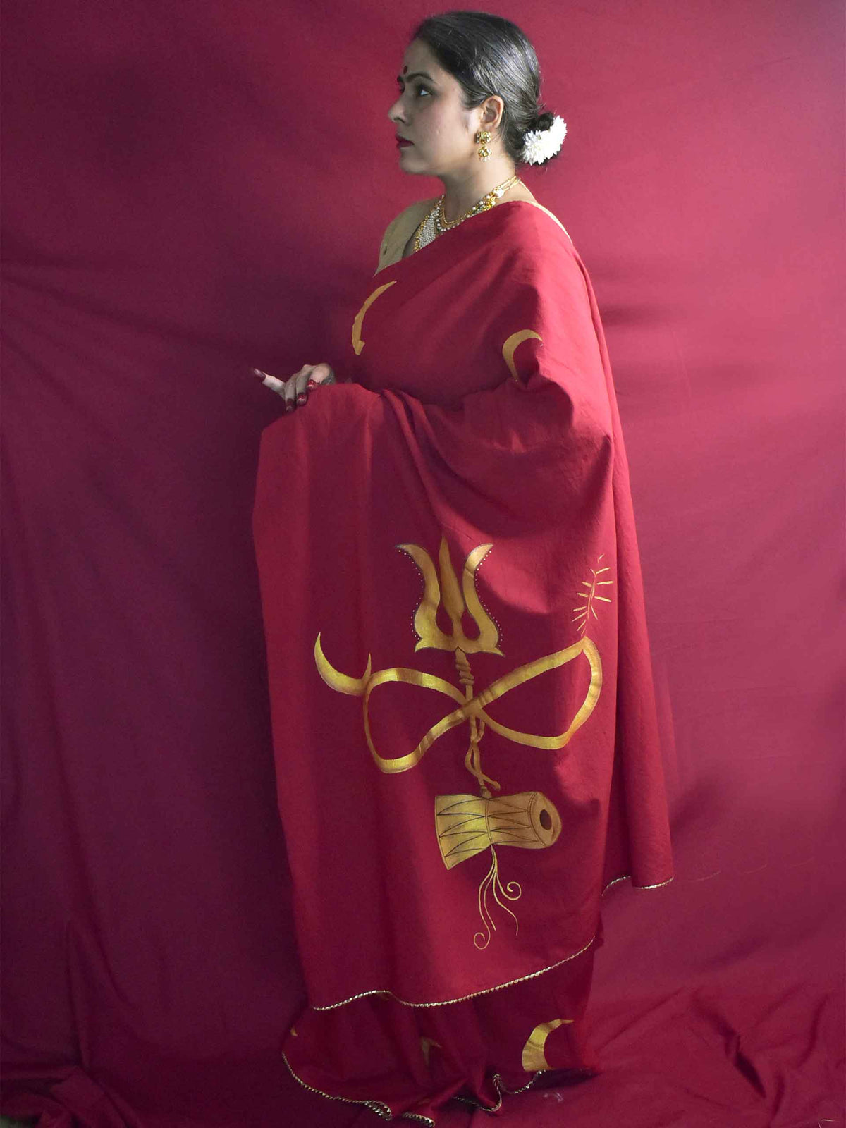 Raudra Chandrika - Handpainted saree