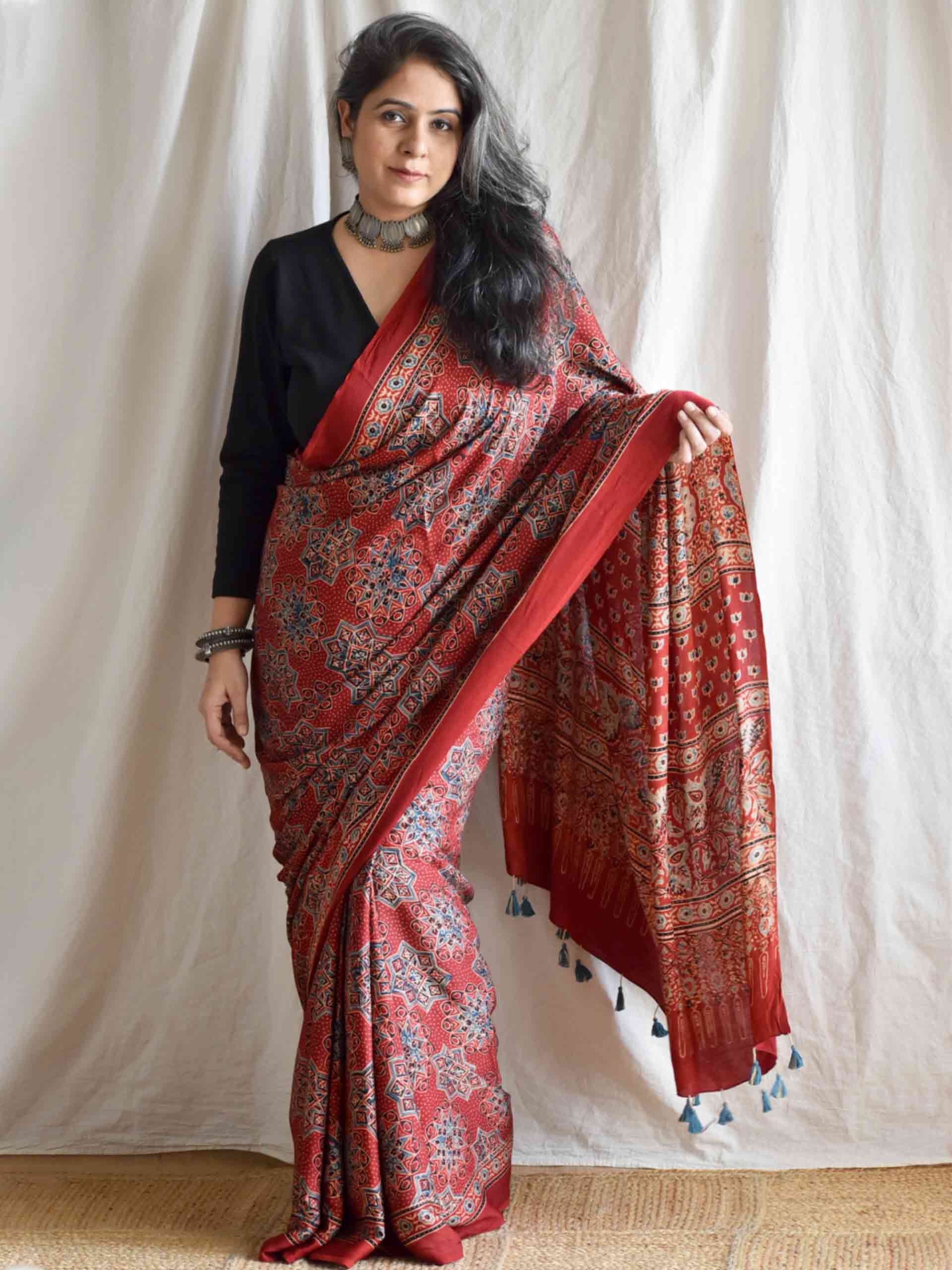 Seerat - Ajrakh modal Silk Saree