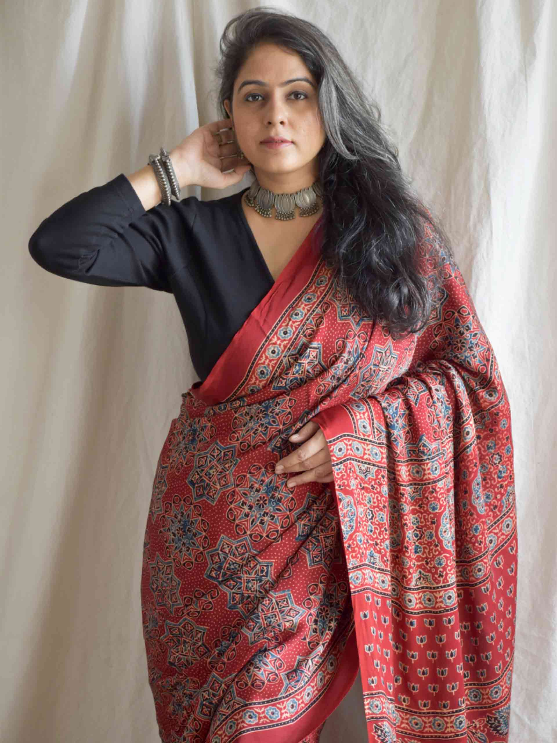 Seerat - Ajrakh modal Silk Saree