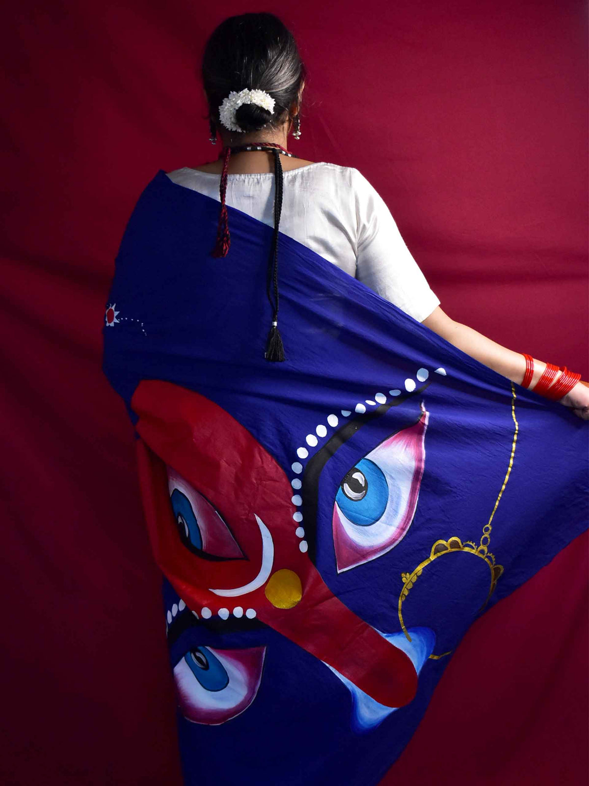 Kalaratri Drishti - Handpainted saree