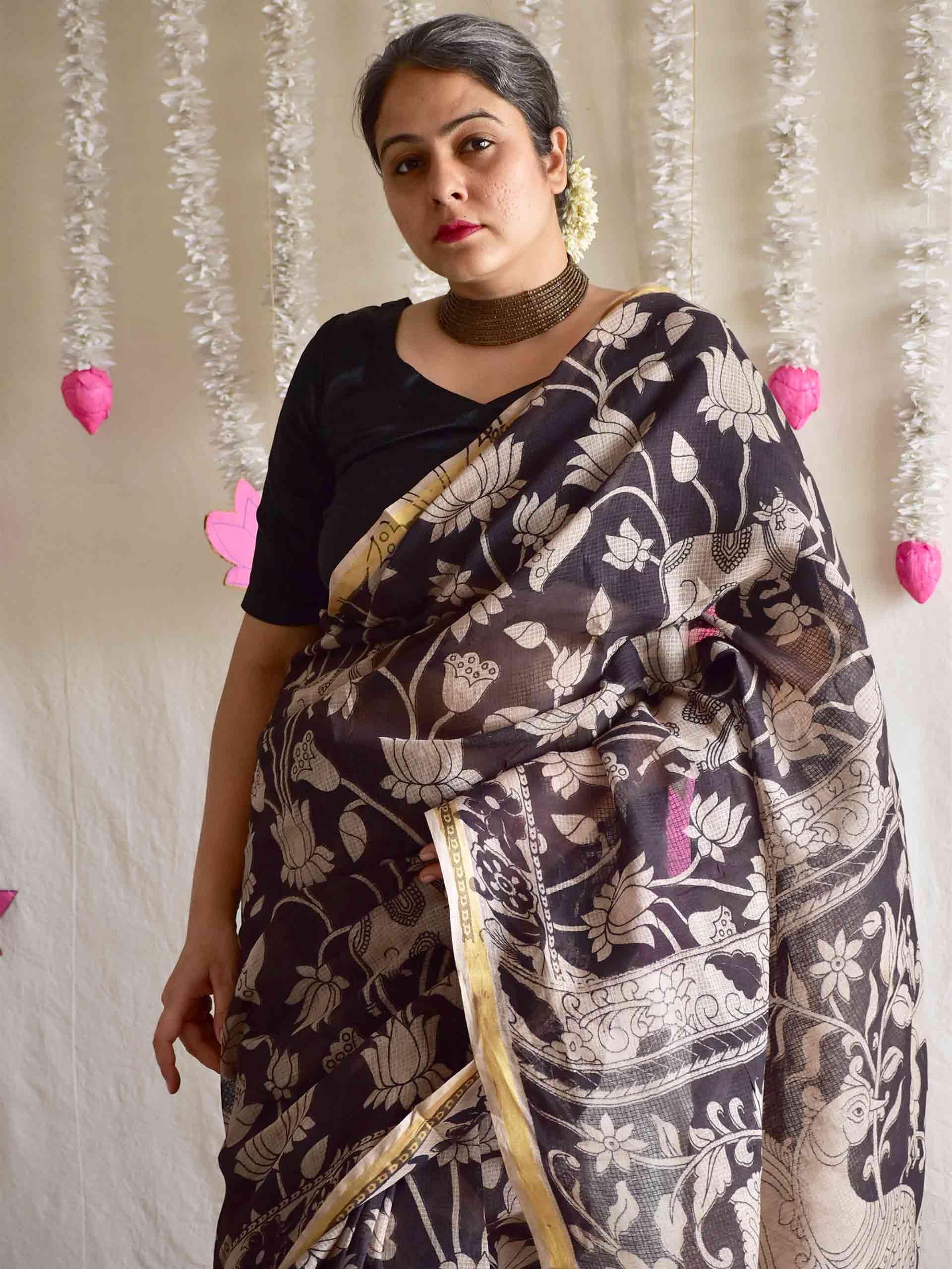 Kali - kalamkari kota cotton saree