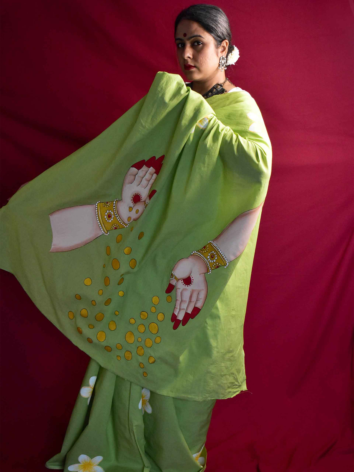 Swarna Varsha - Handpainted saree