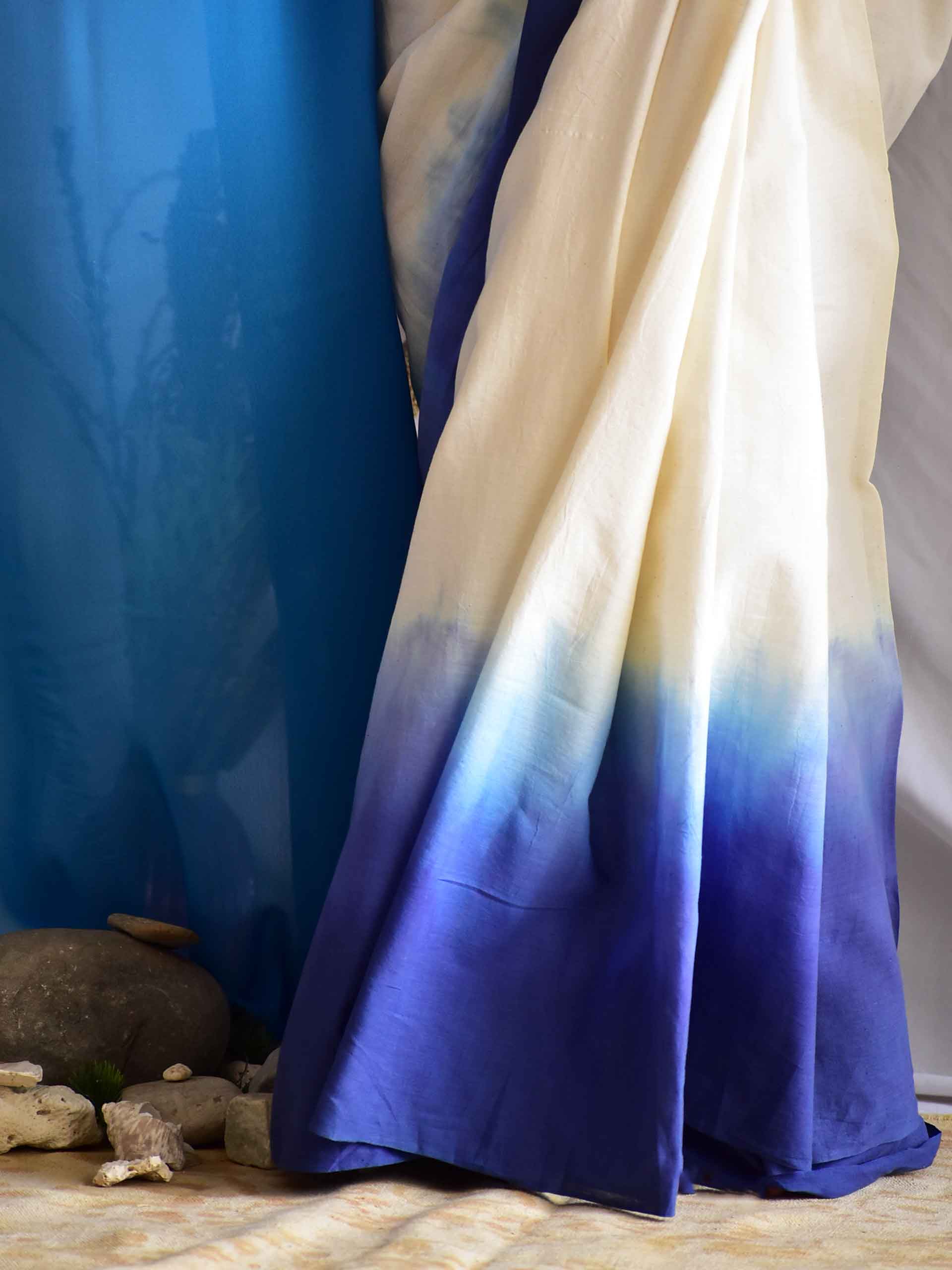 Horizon - Ombre Tie-Dye mul Saree