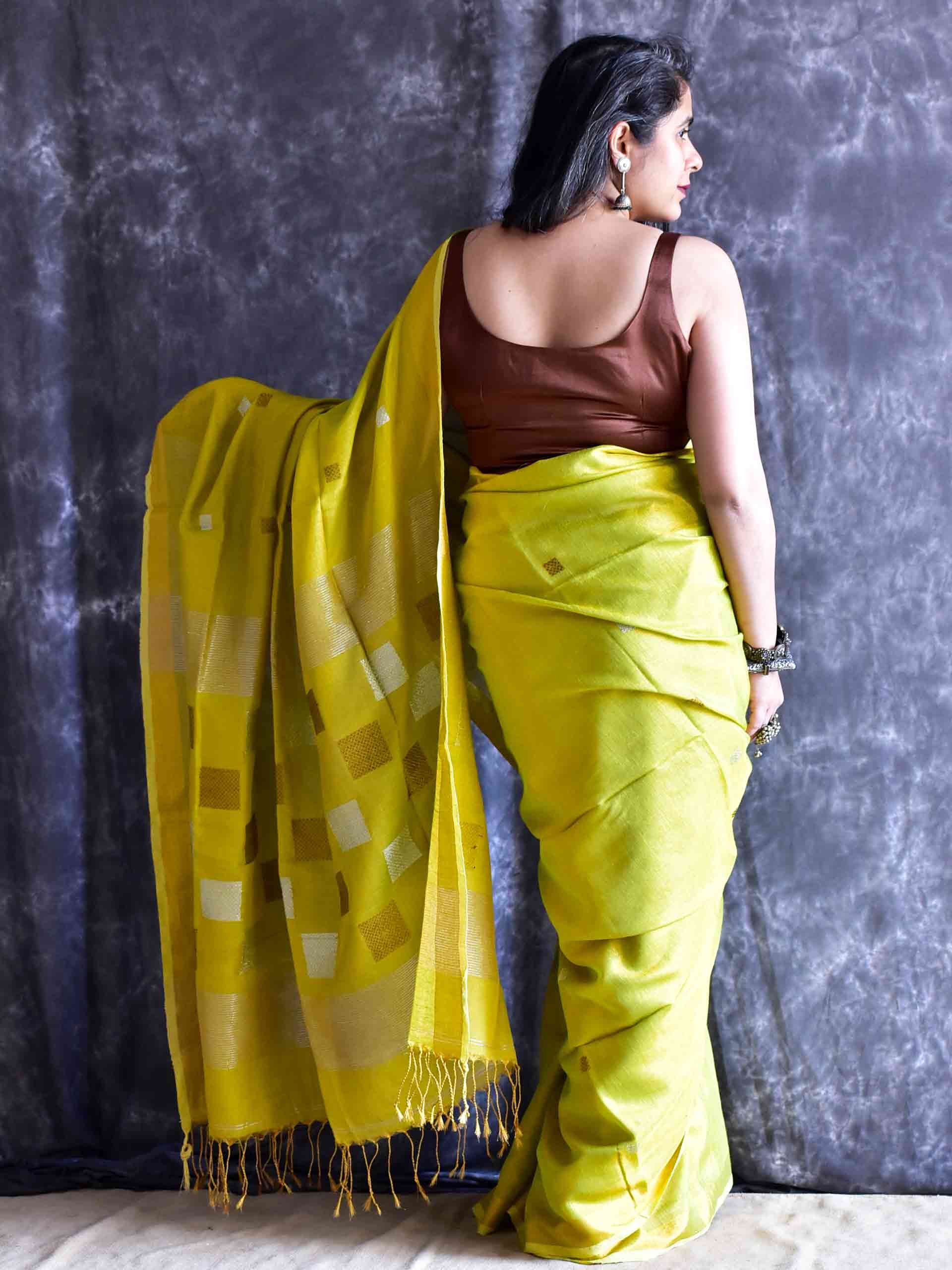 neem - Linen Tissue Saree
