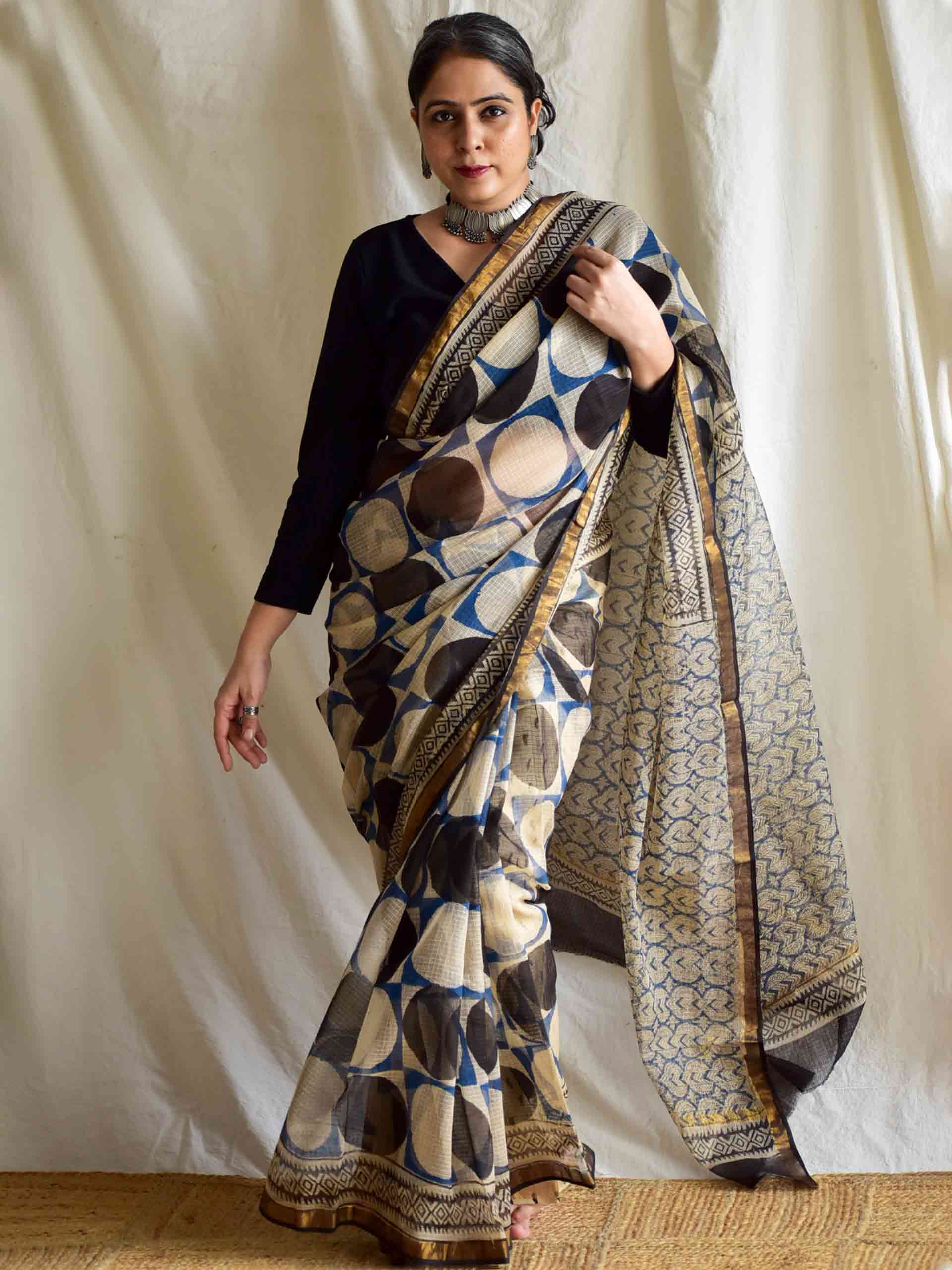 Chandra - Dabu Kota Doria Saree