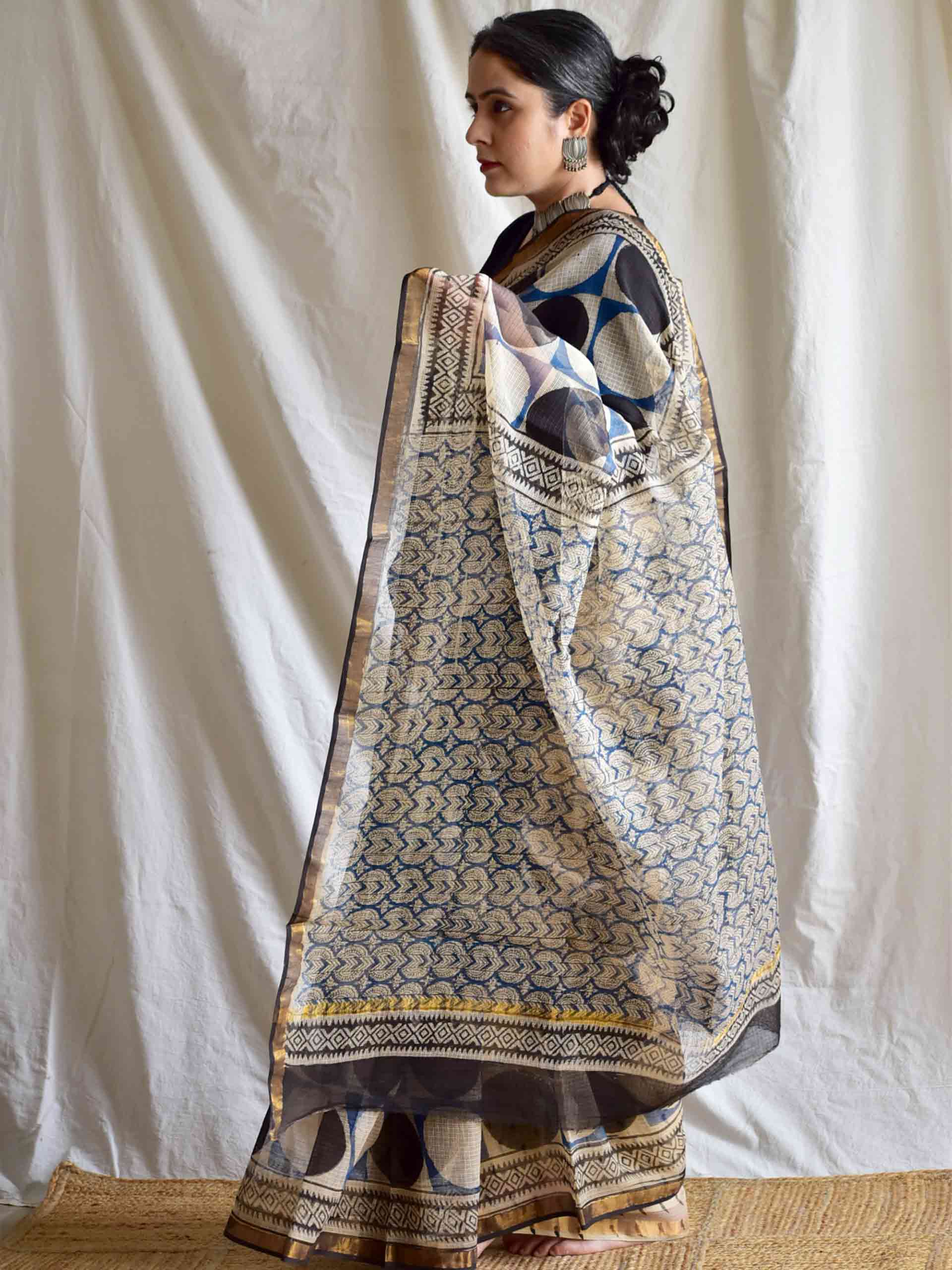 Chandra - Dabu Kota Doria Saree