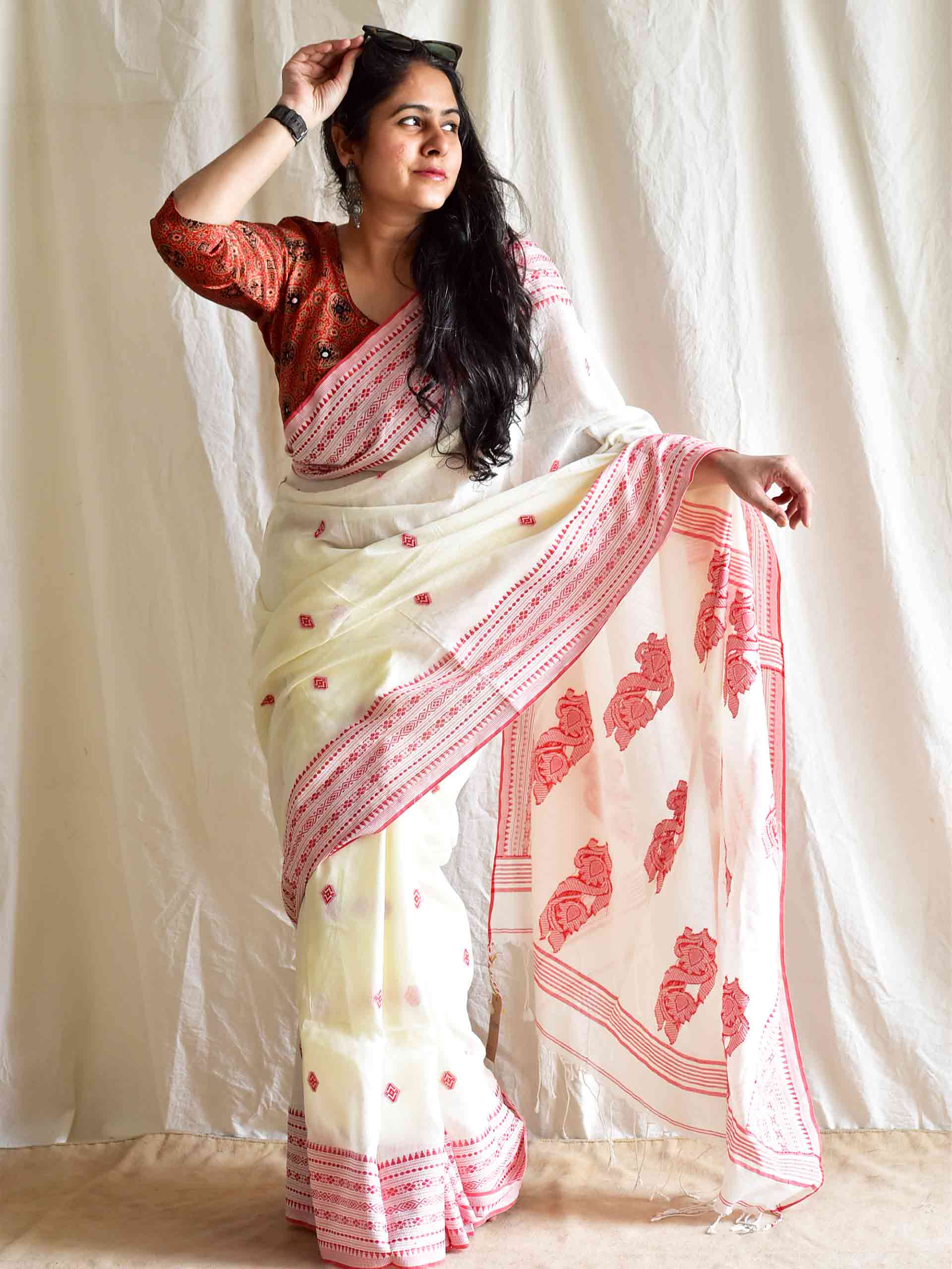 Mehek - jacquard mul cotton saree