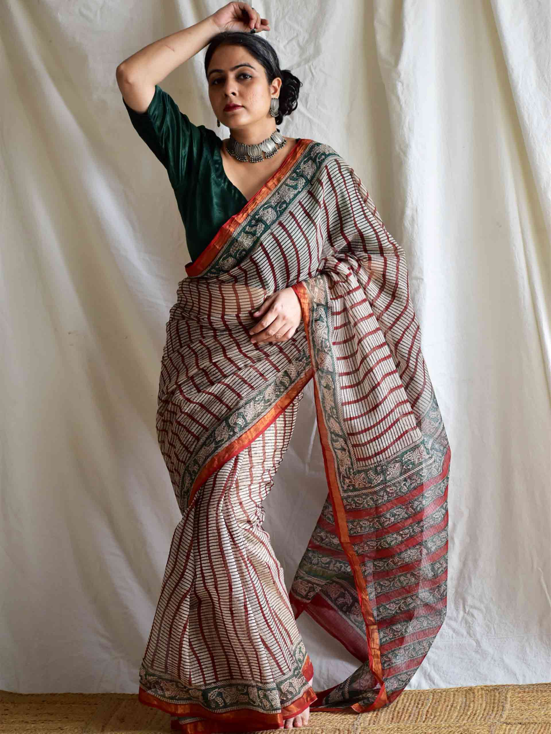 Lakeer - Dabu Kota Doria Saree