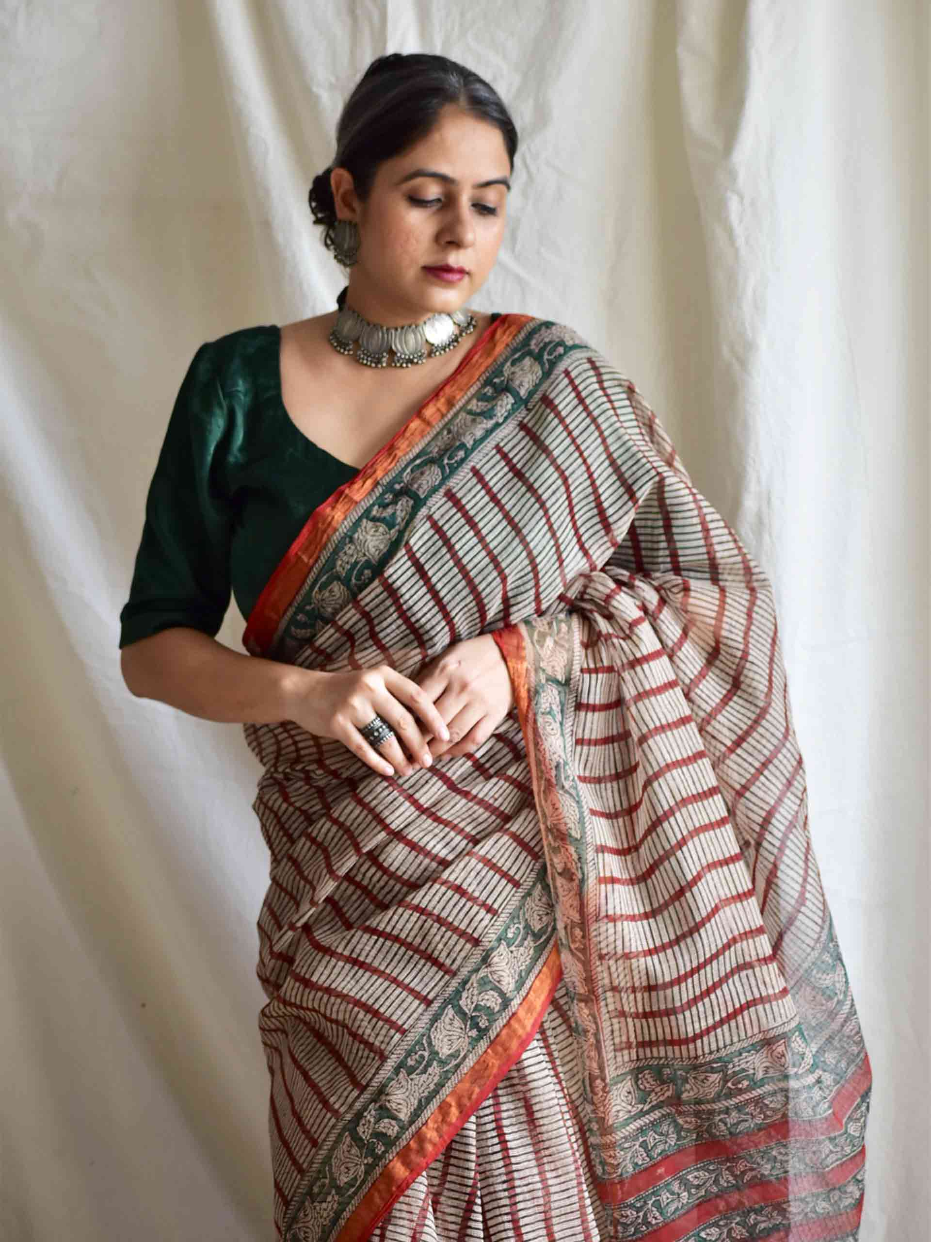 Lakeer - Dabu Kota Doria Saree