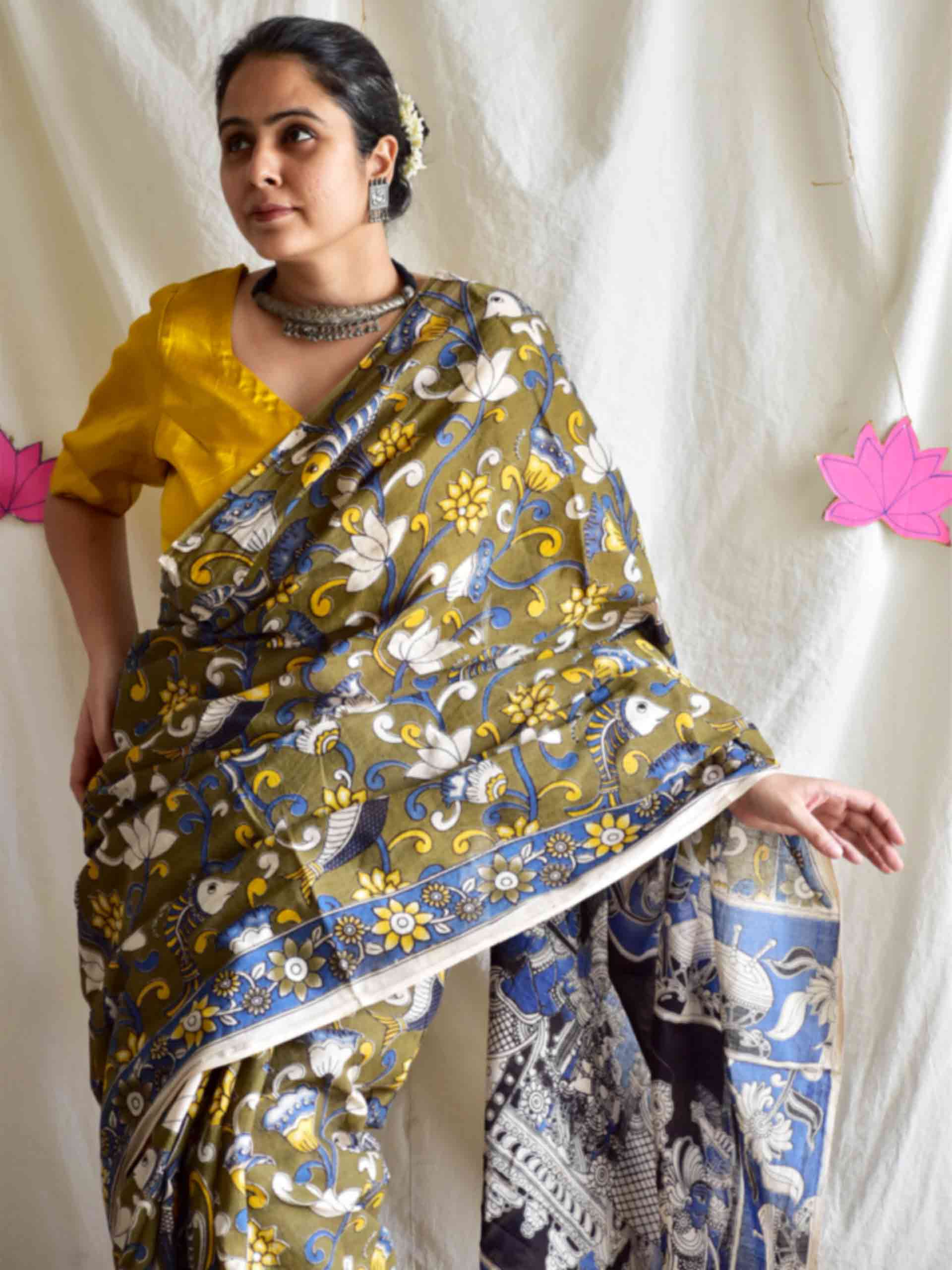 Jal tarang - kalamkari printed saree