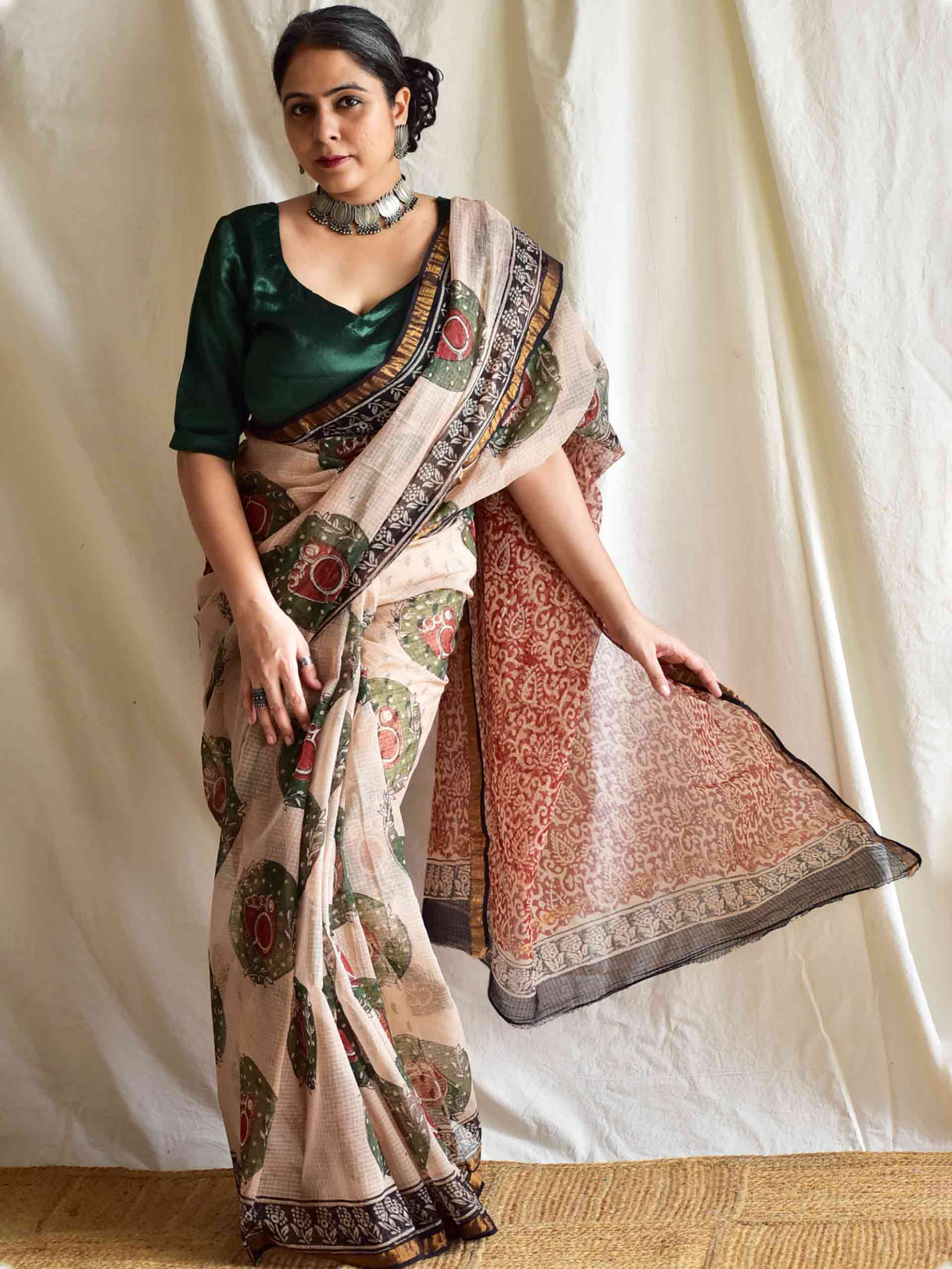 Chidiya- Dabu Kota Doria Saree