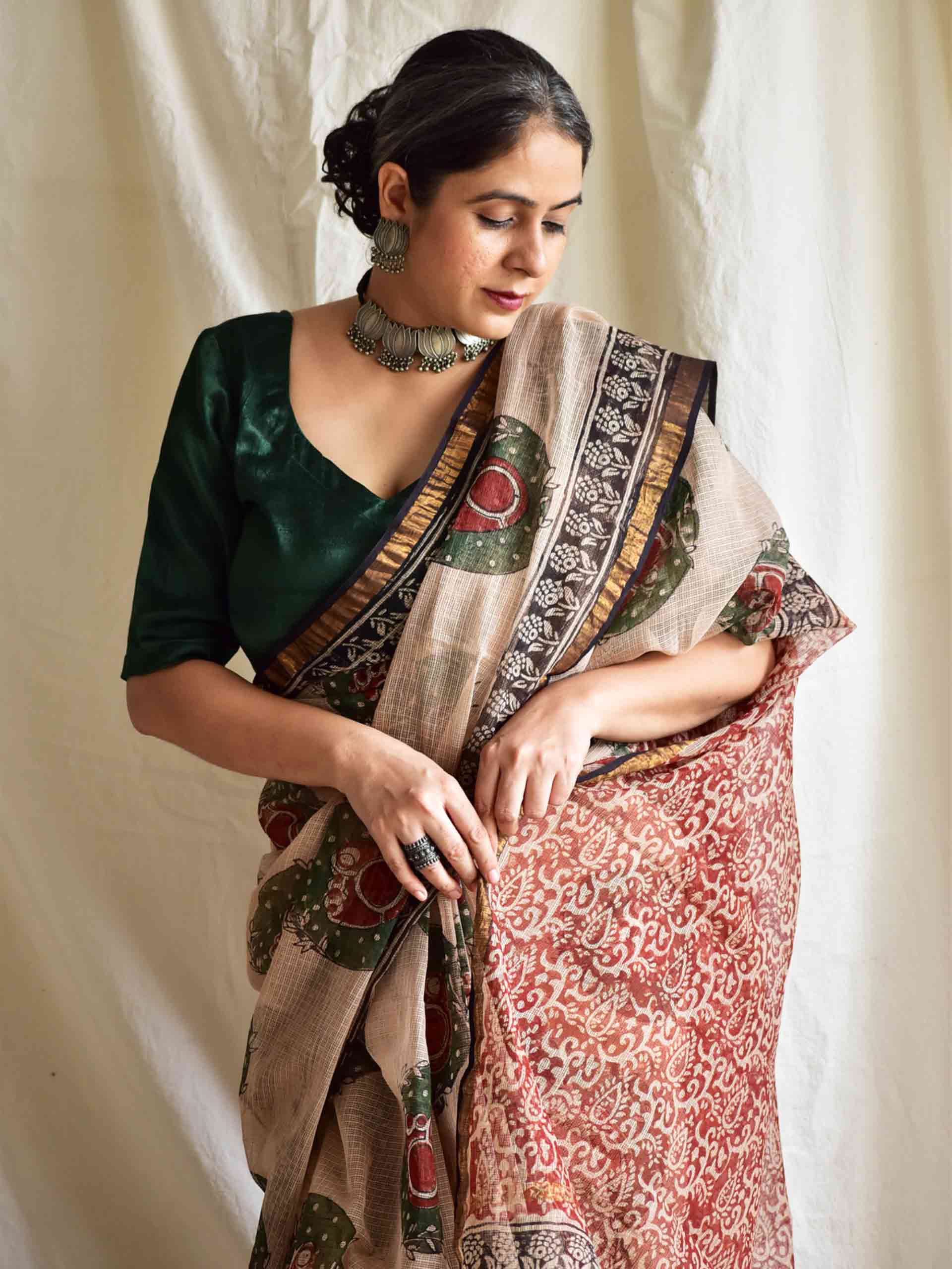 Chidiya- Dabu Kota Doria Saree