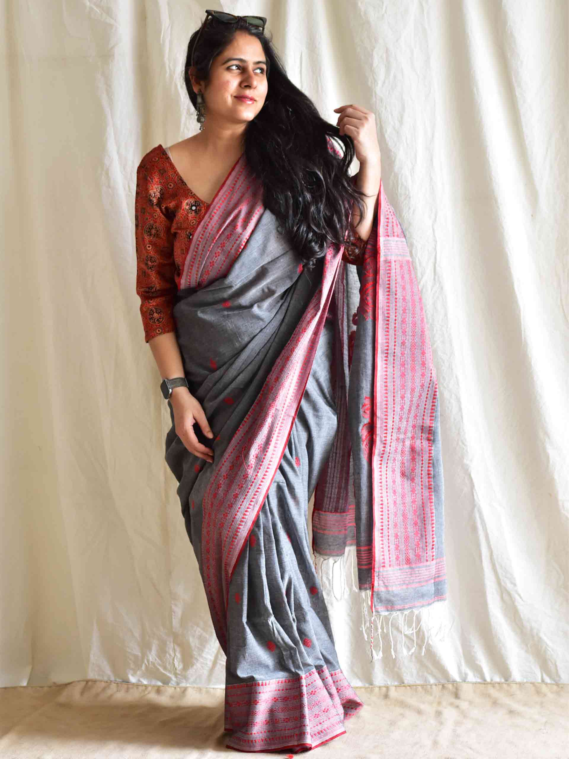 Ghata - Jacquard mul cotton saree