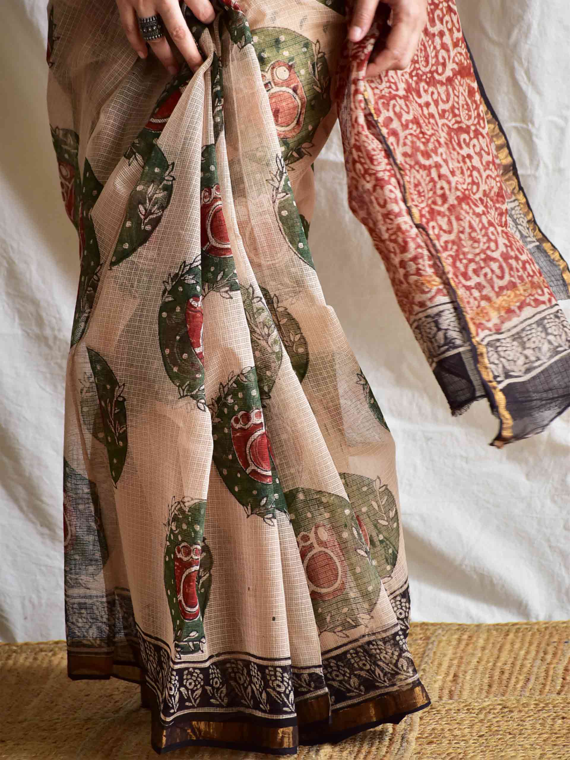 Chidiya- Dabu Kota Doria Saree