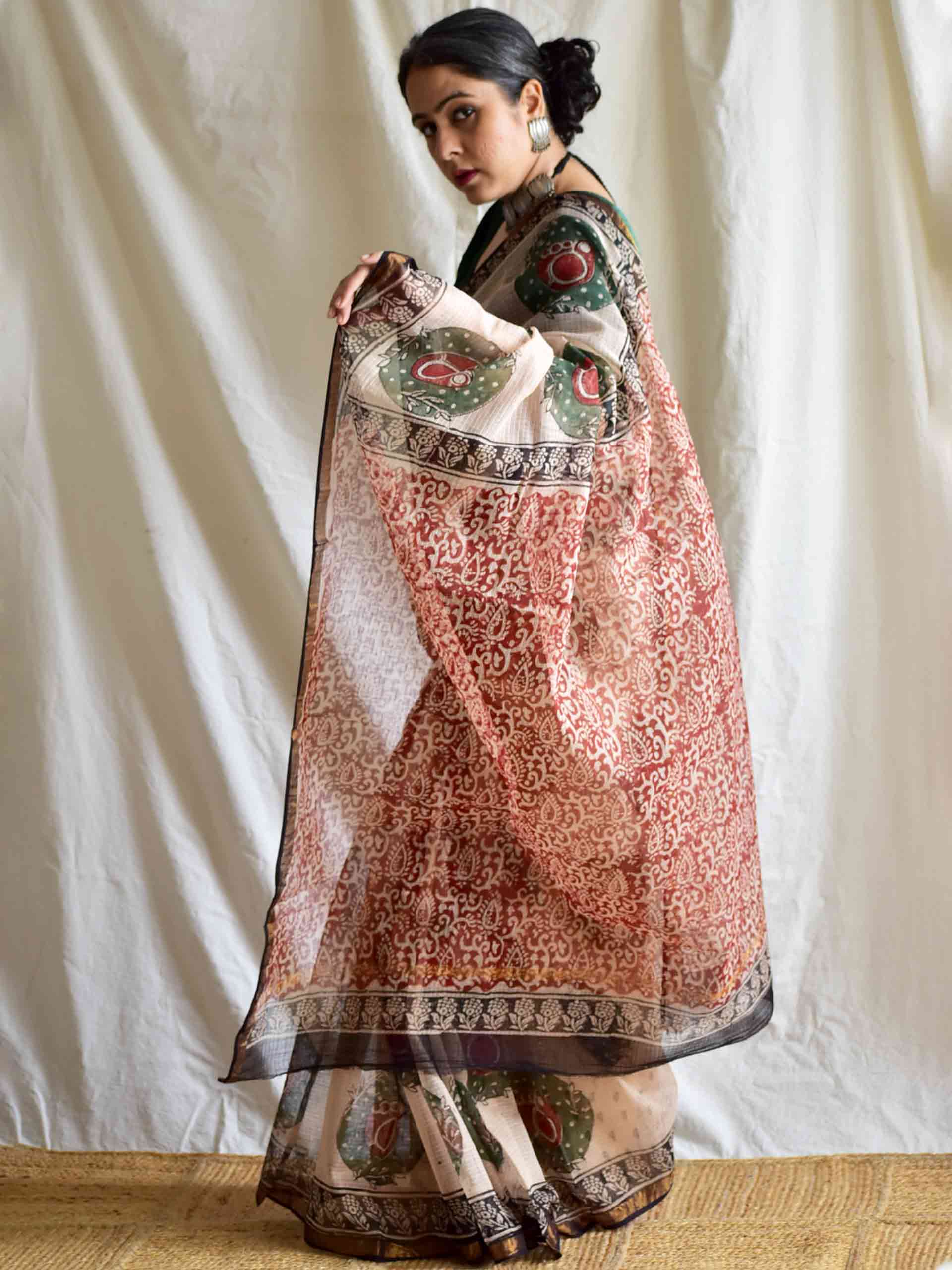Chidiya- Dabu Kota Doria Saree