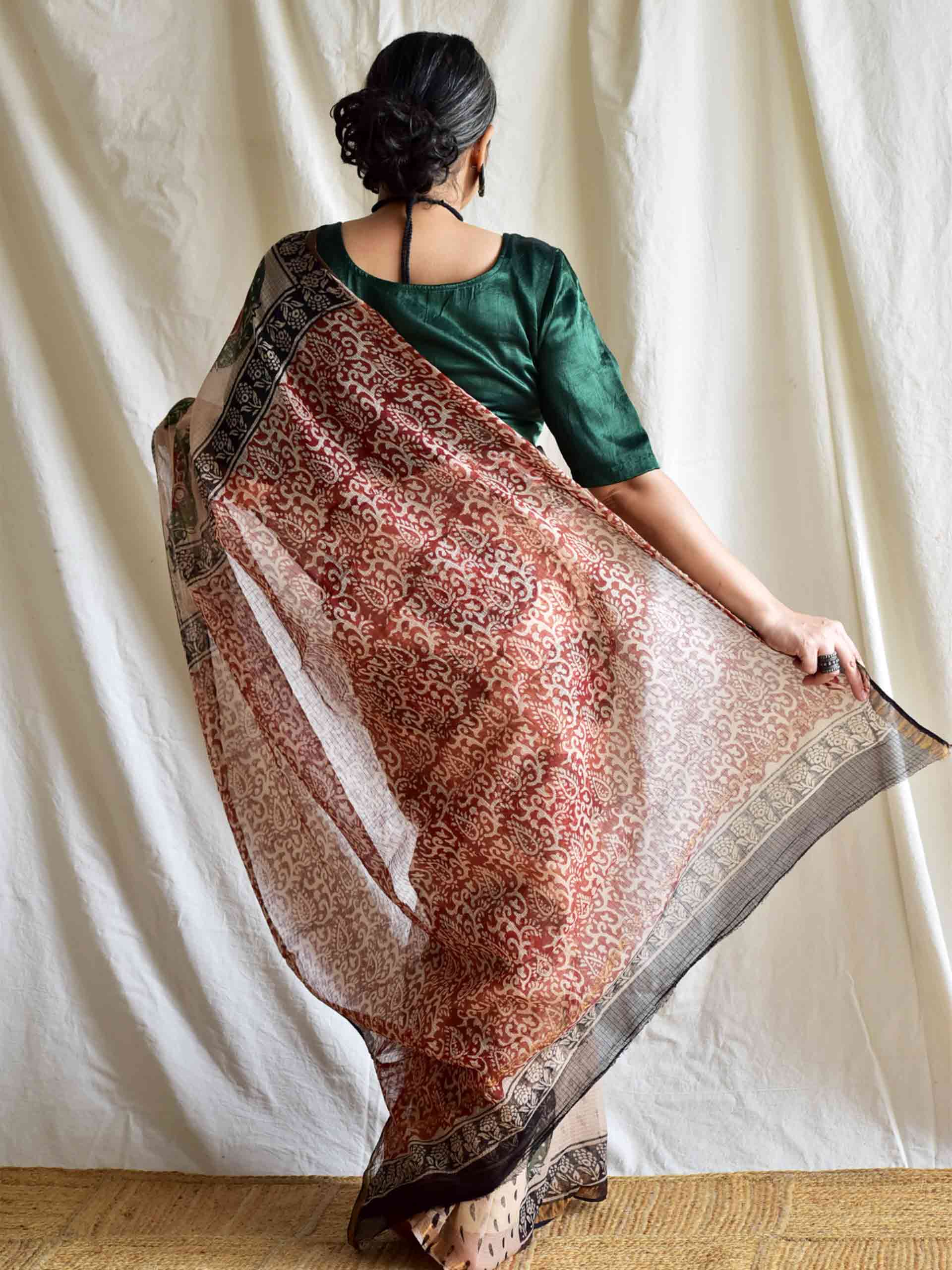 Chidiya- Dabu Kota Doria Saree