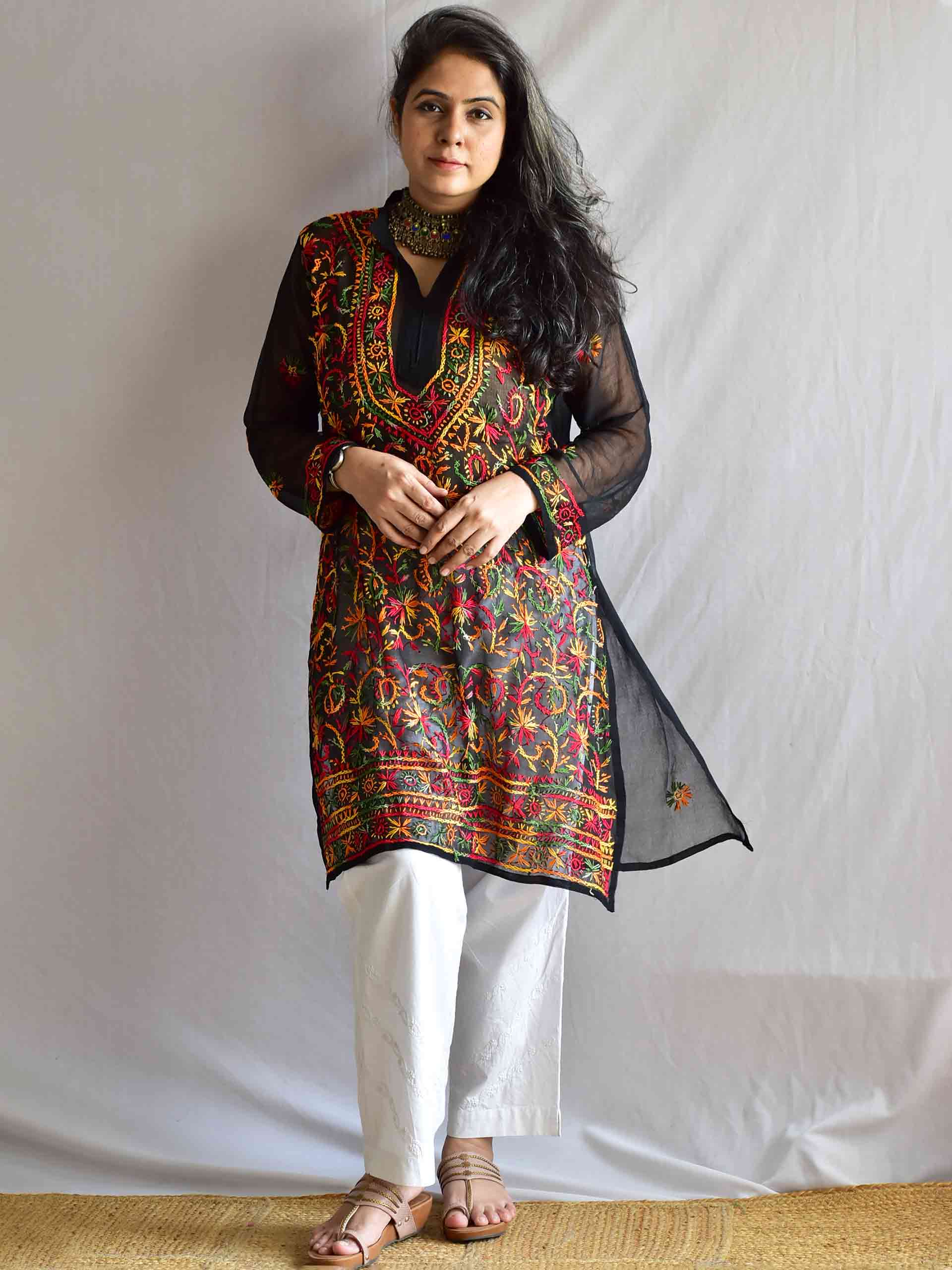 Makhmali - Chikankari Kurti