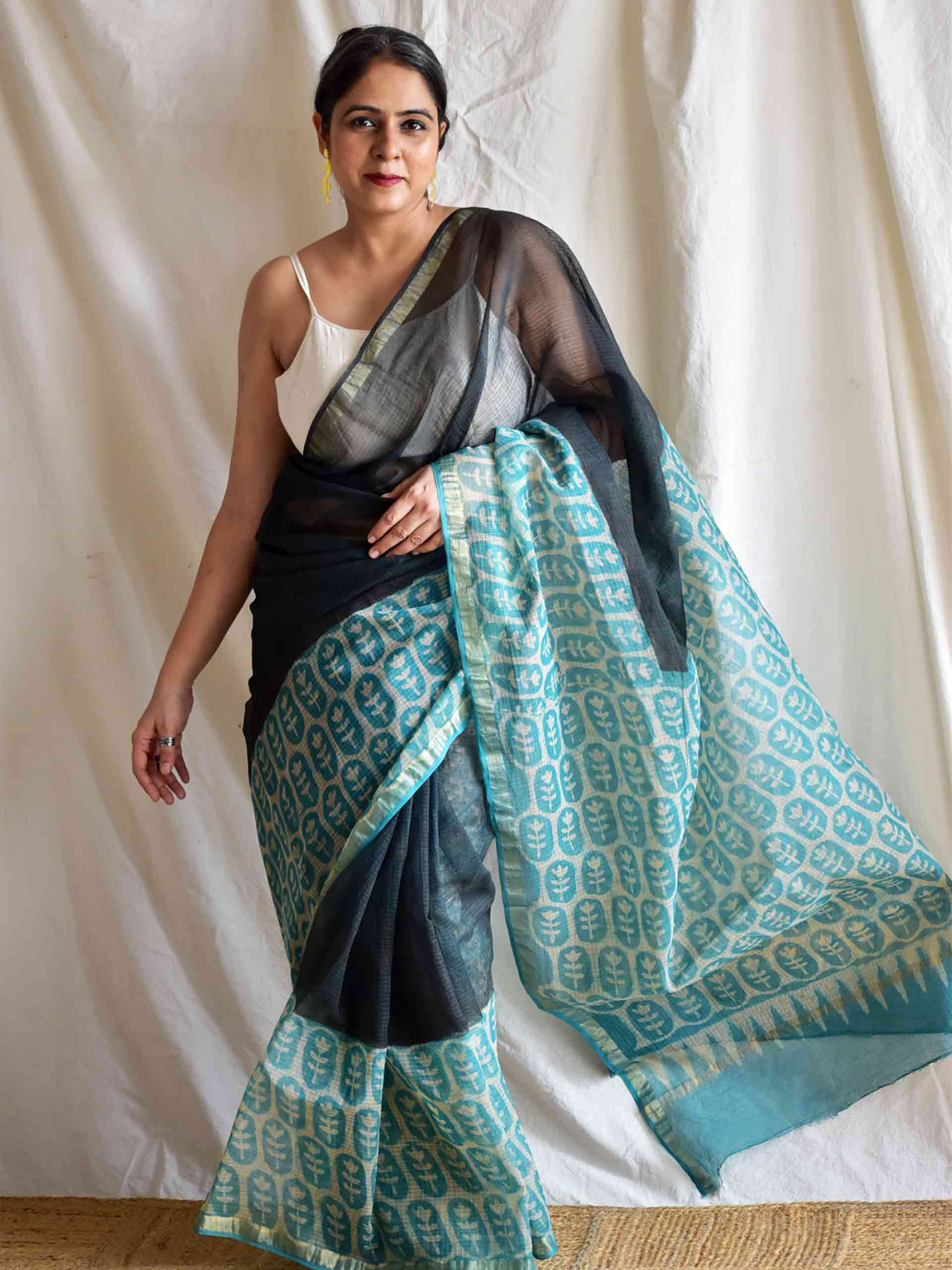 Samundra - Dabu Kota Doria Saree