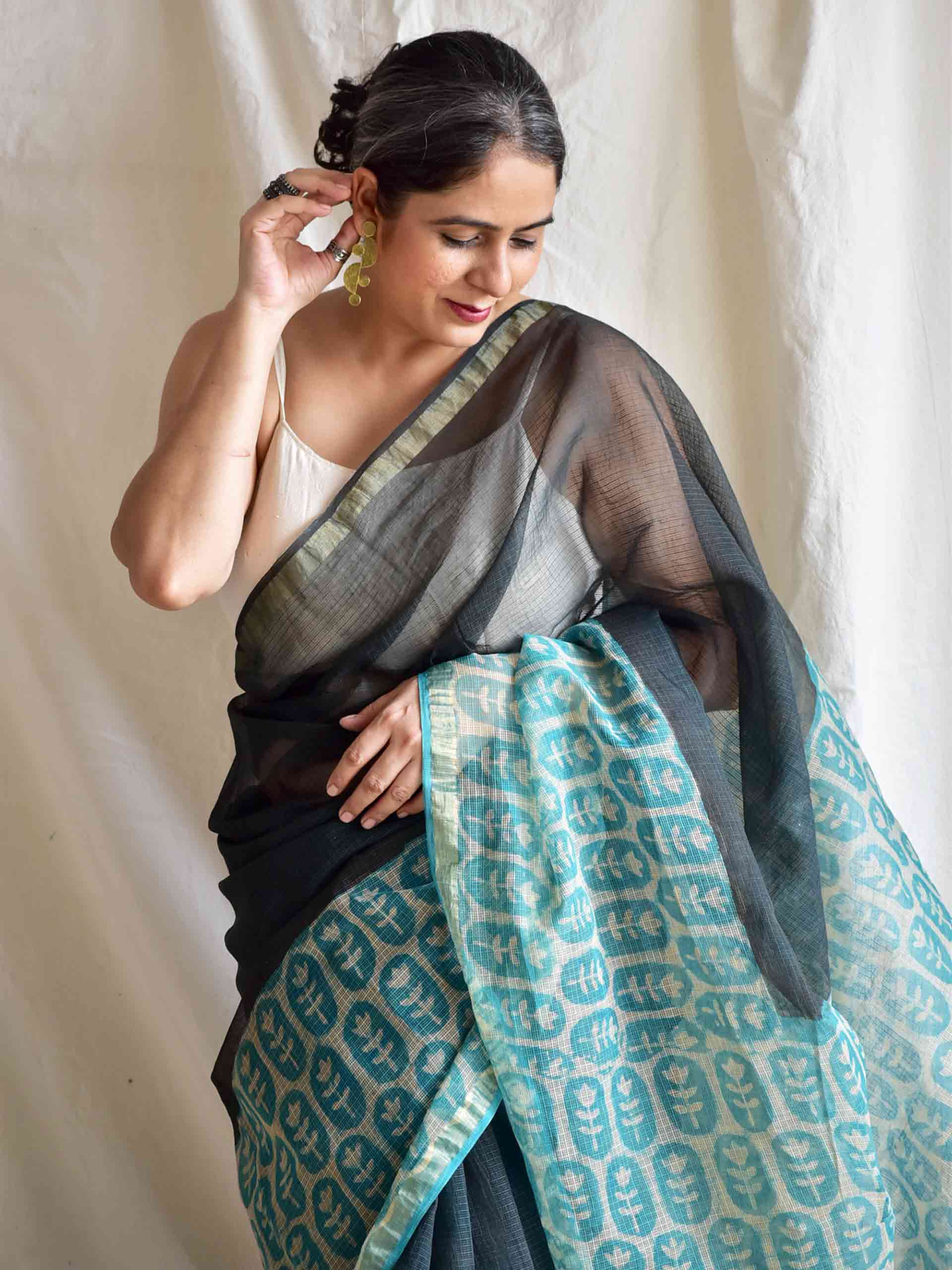 Samundra - Dabu Kota Doria Saree