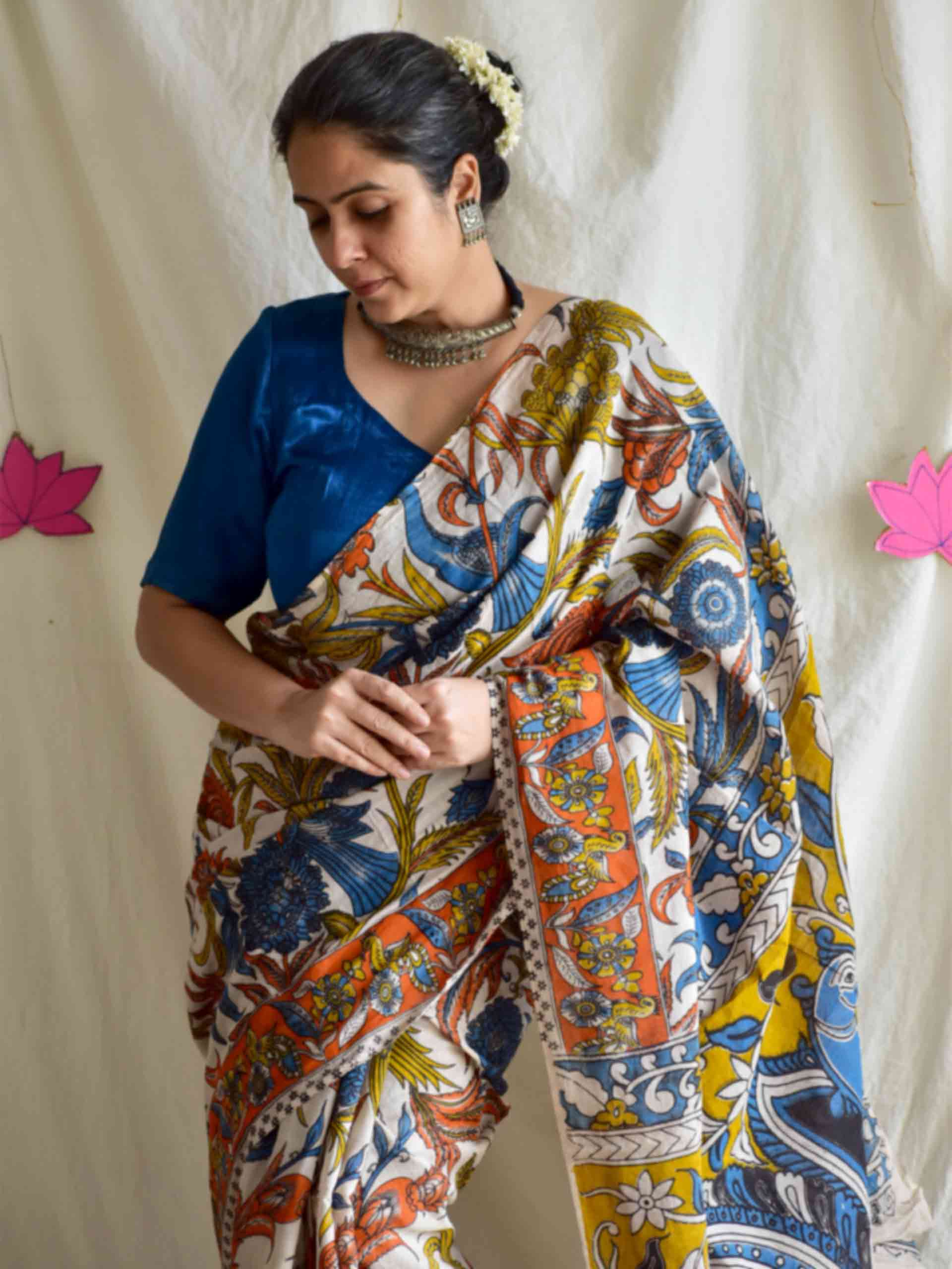 Flora - kalamkari printed saree