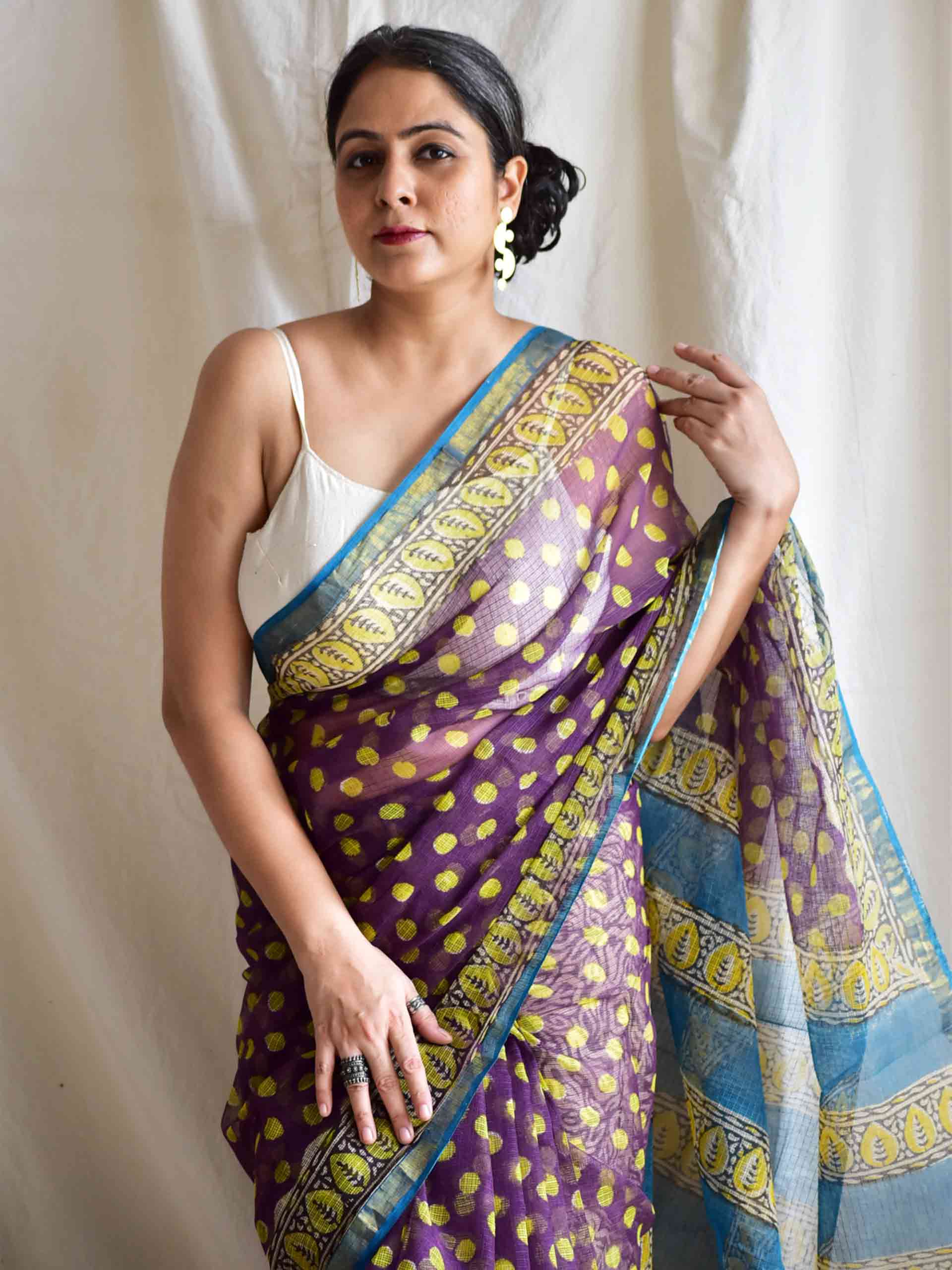 Retro vibes - Dabu Kota Doria Saree