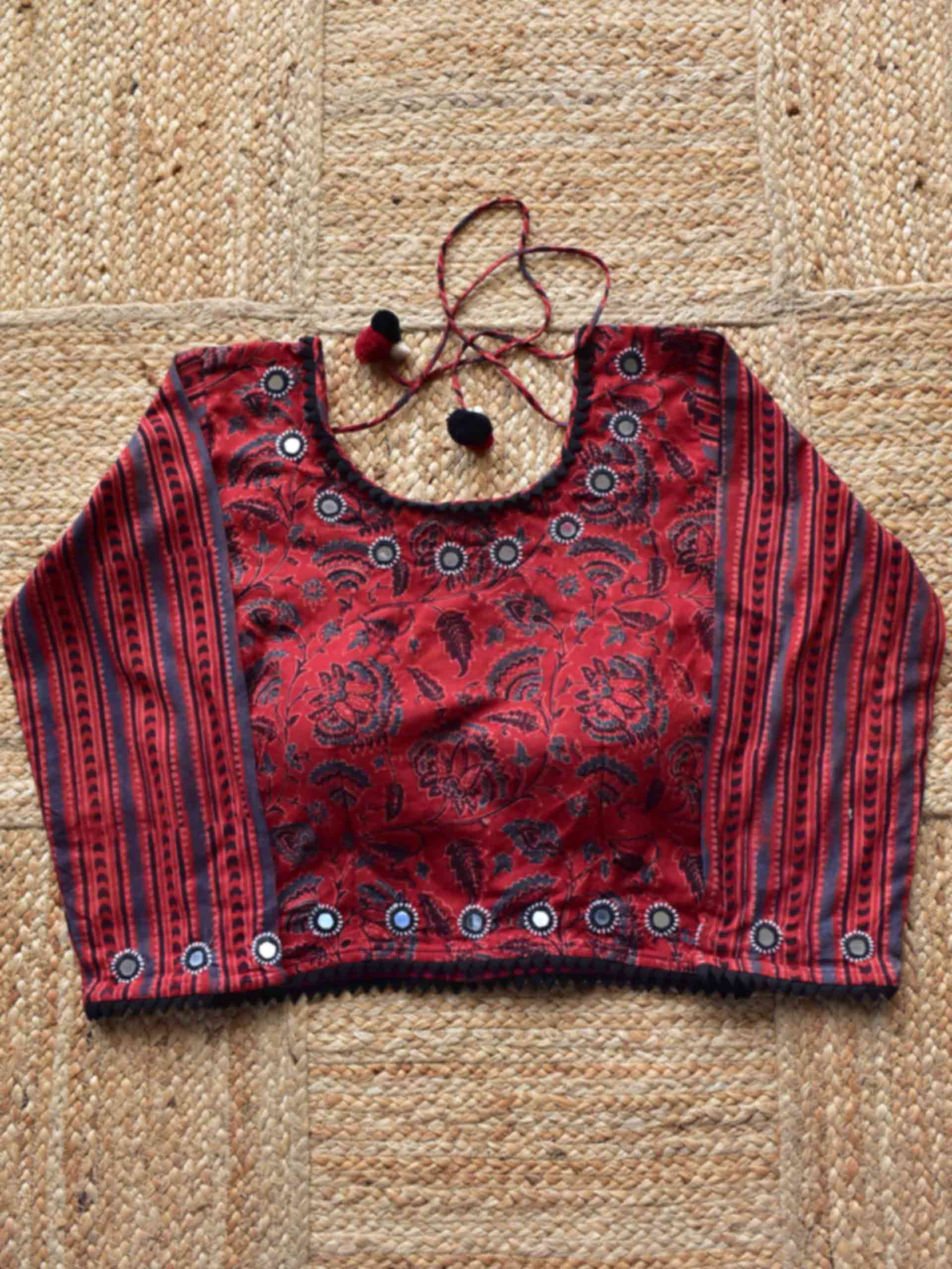 Sample 008 - Ajrakh Kutch mirror work blouse