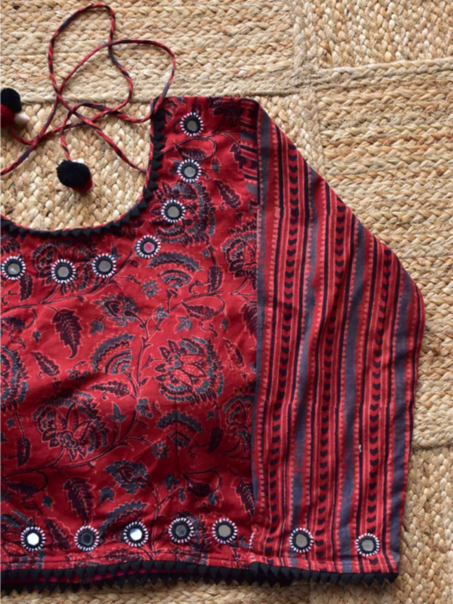 Sample 008 - Ajrakh Kutch mirror work blouse