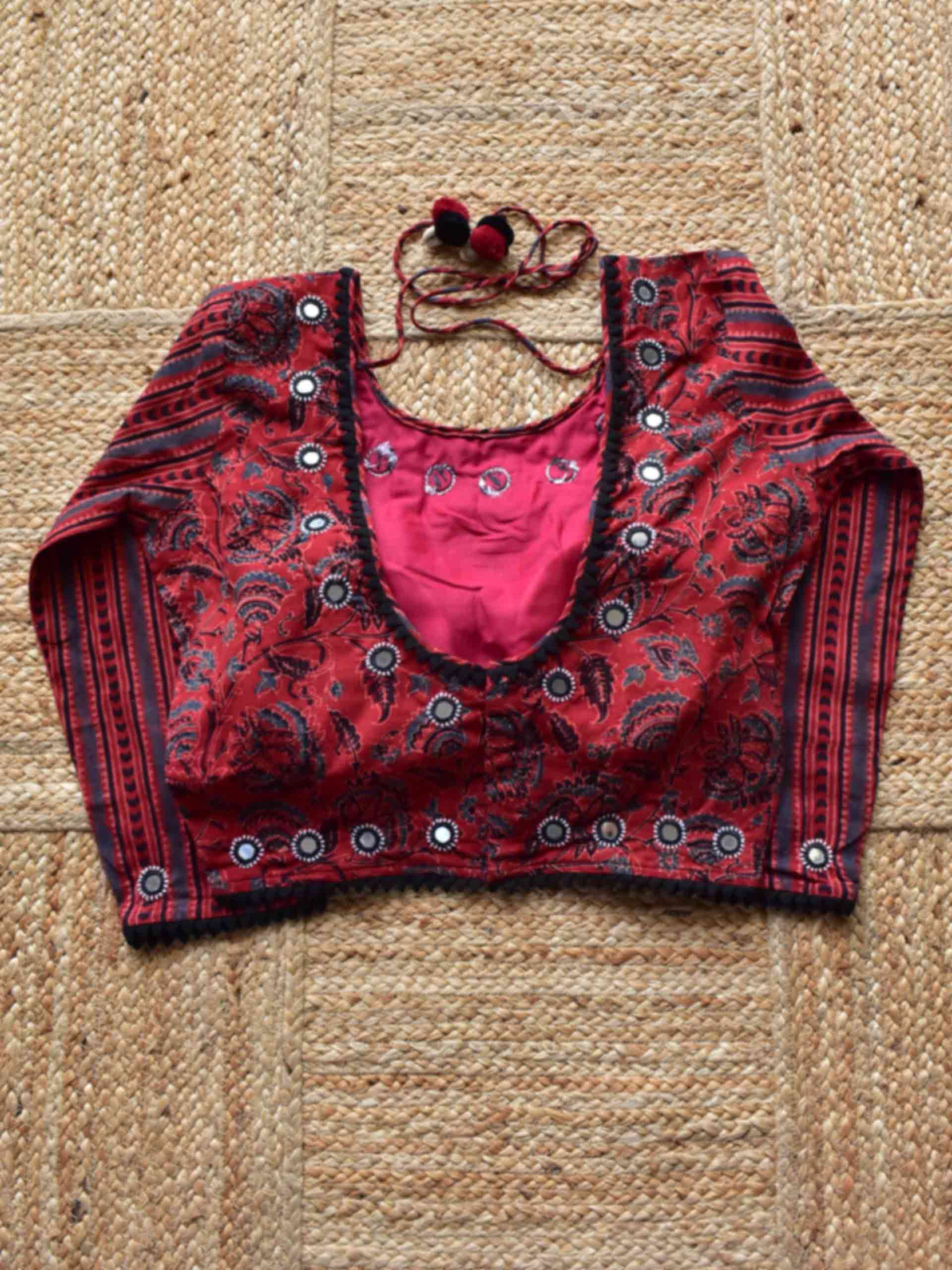 Sample 008 - Ajrakh Kutch mirror work blouse
