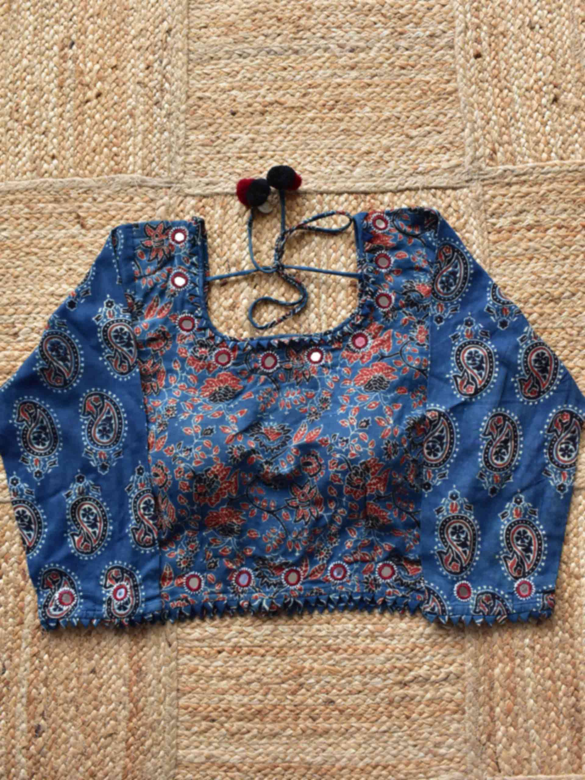 Sample 009 - Ajrakh Kutch mirror work blouse