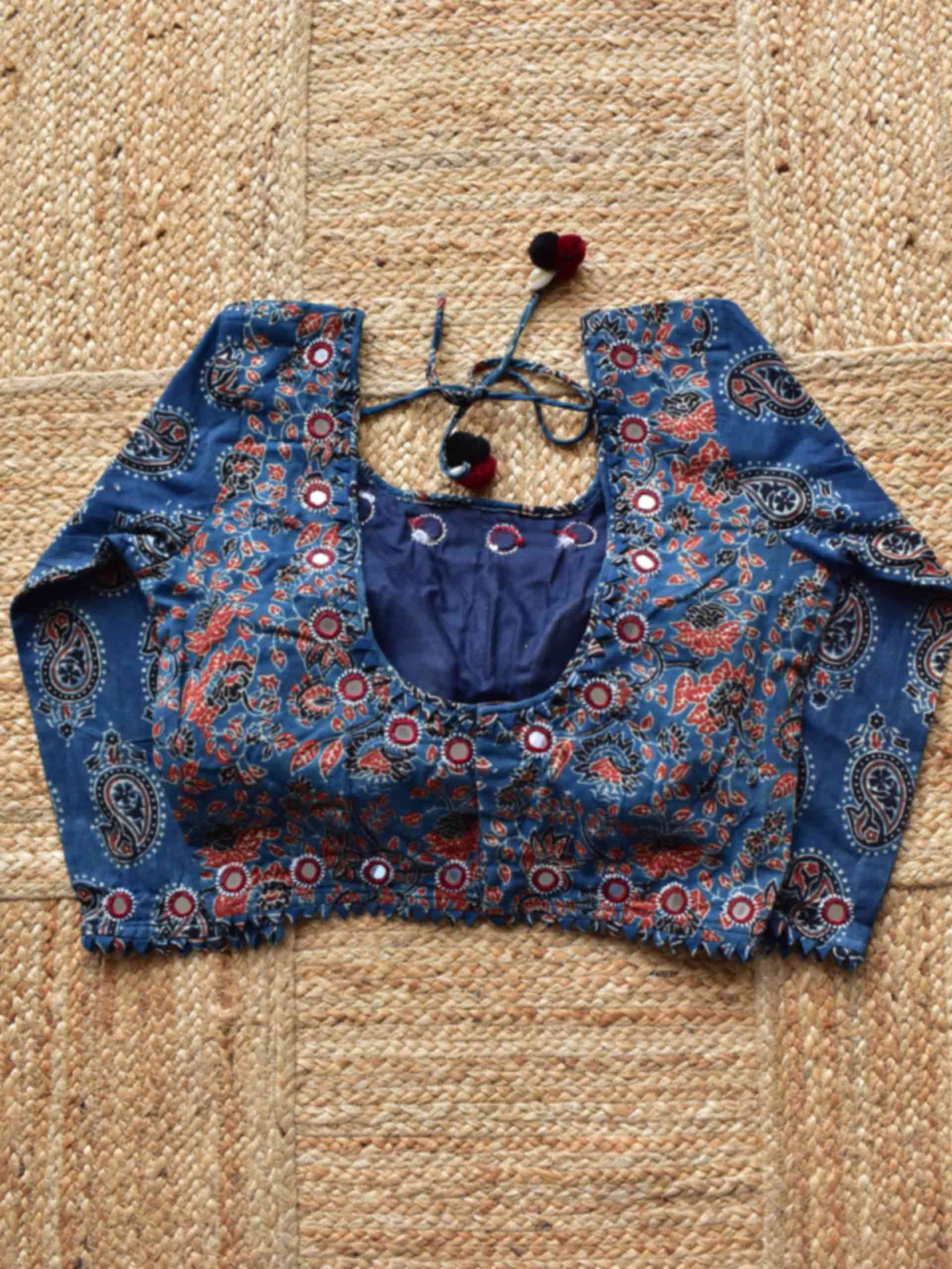 Sample 009 - Ajrakh Kutch mirror work blouse