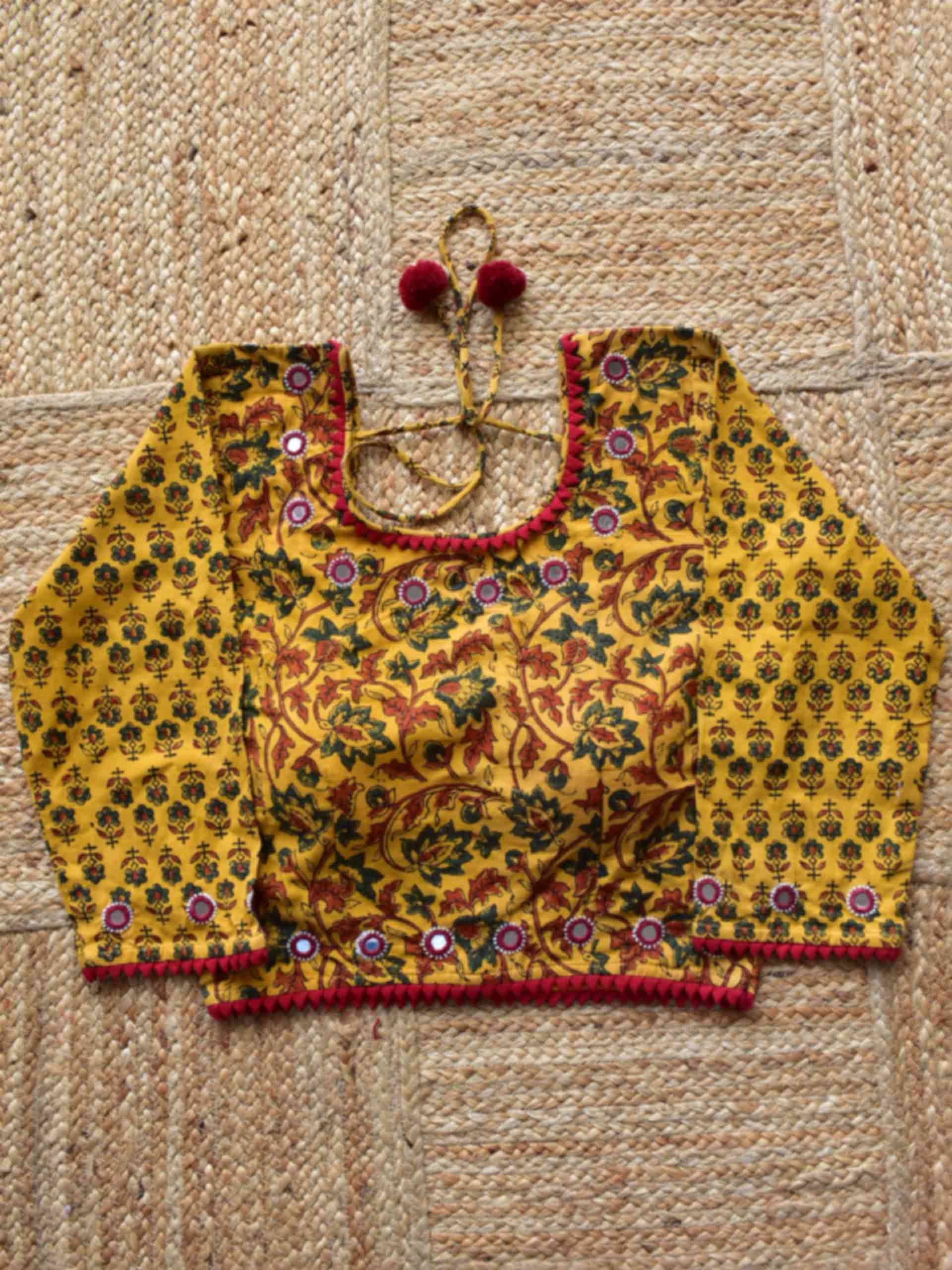 Sample 011 - Ajrakh Kutch mirror work blouse