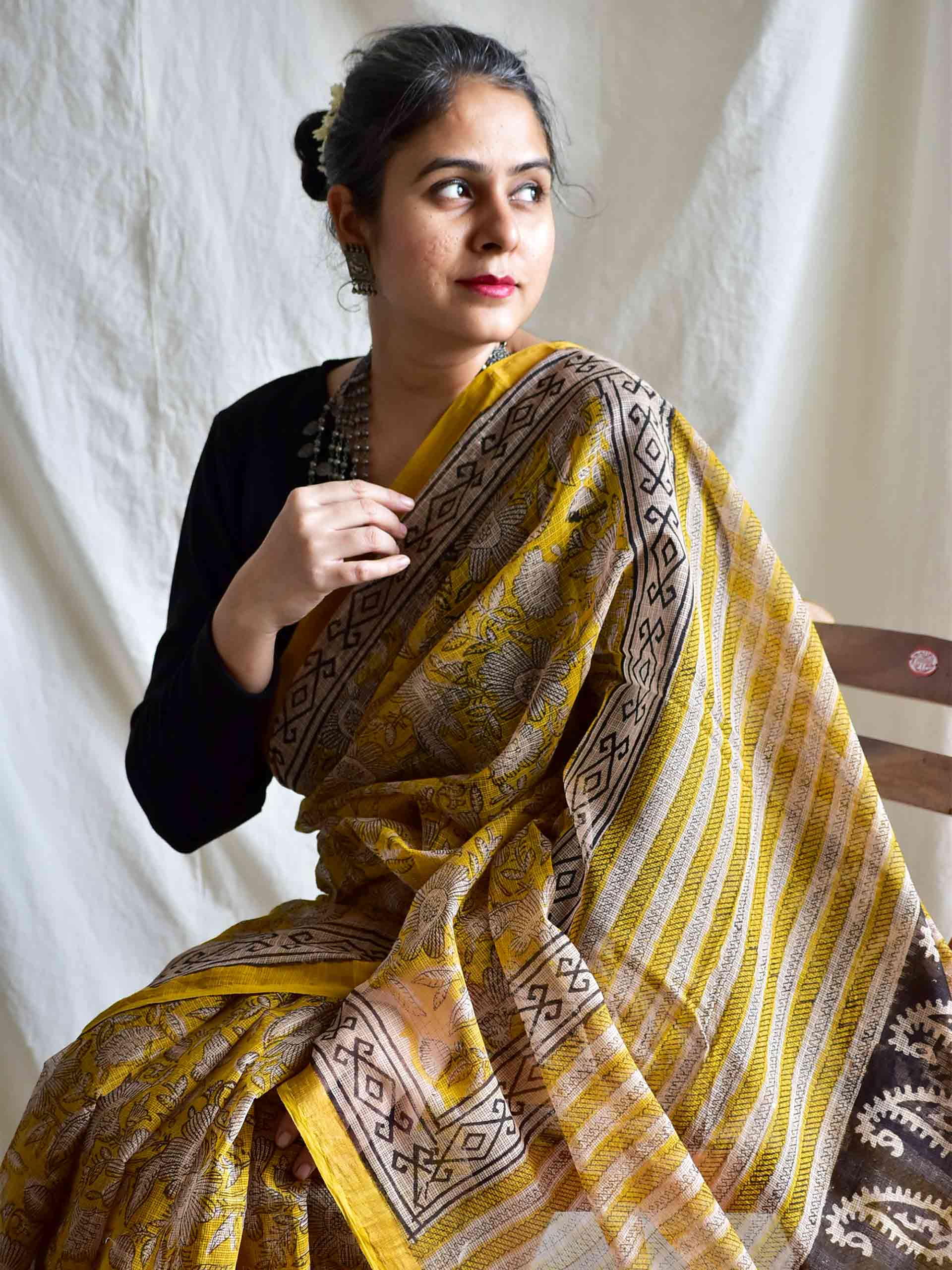 Genda - Dabu Kota Doria Saree