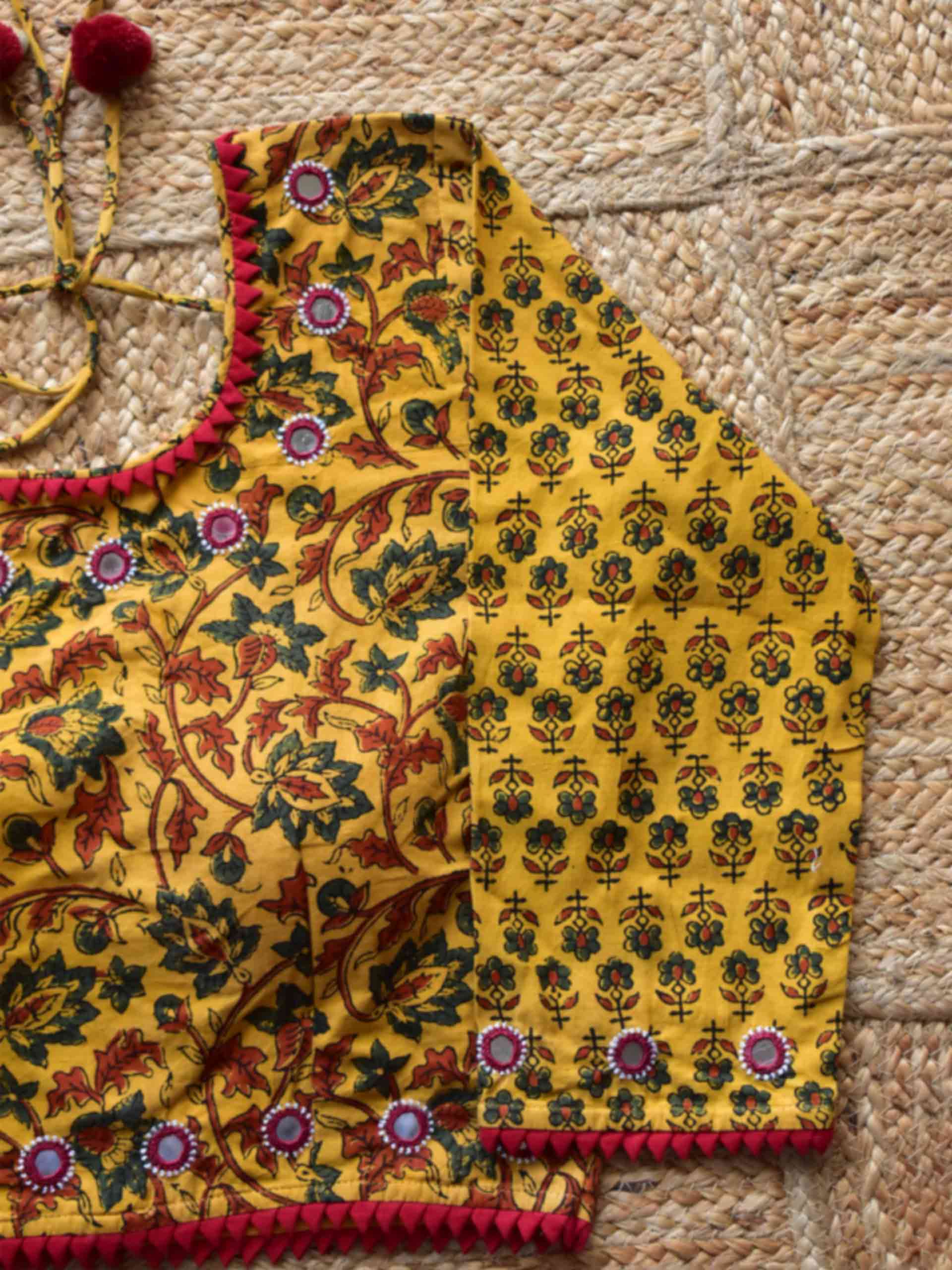Sample 011 - Ajrakh Kutch mirror work blouse