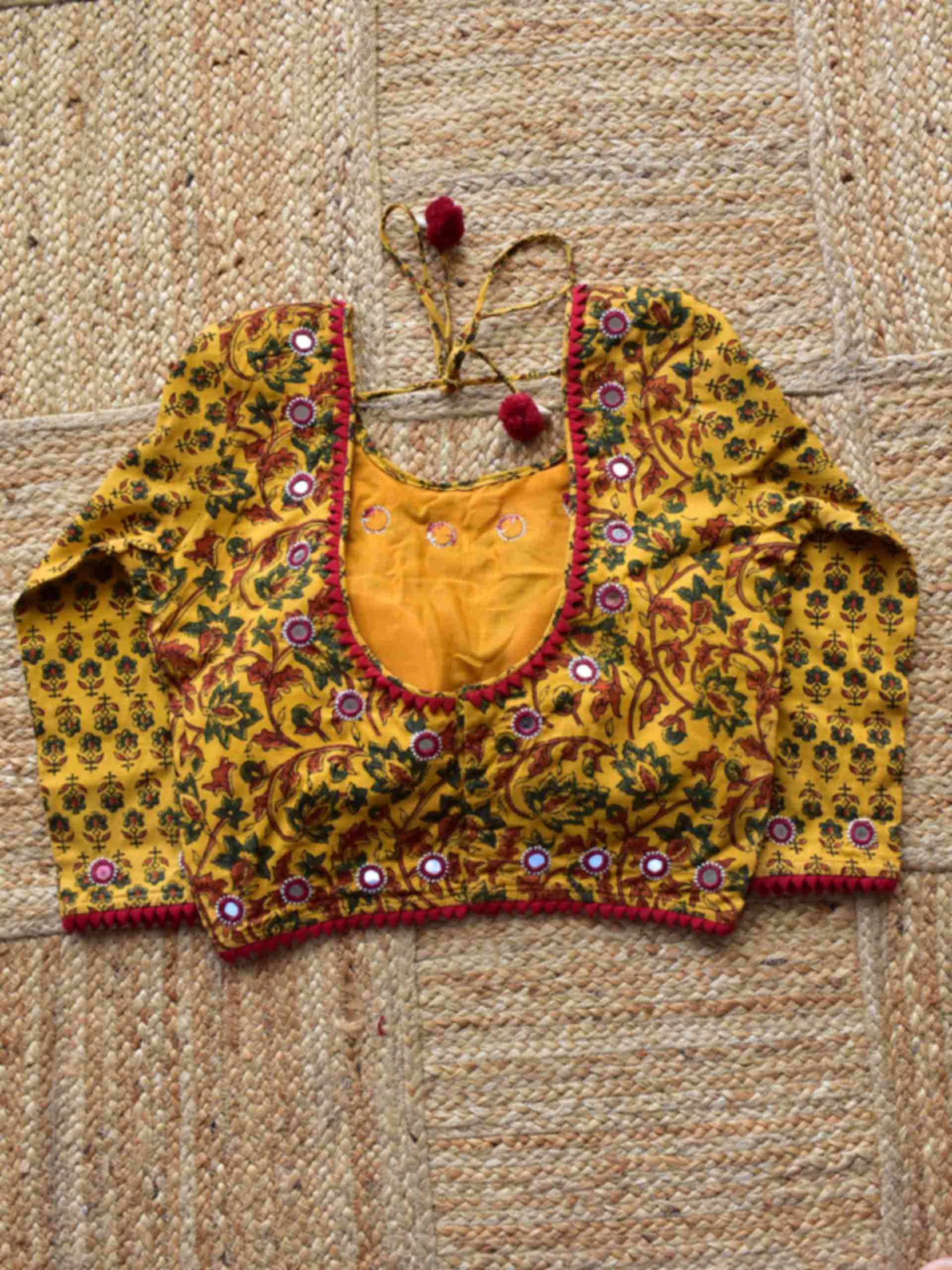 Sample 011 - Ajrakh Kutch mirror work blouse