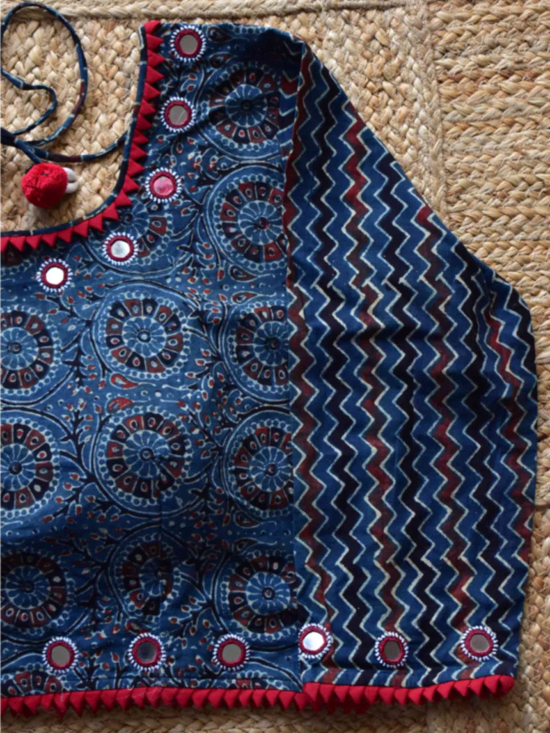 Sample 012 - Ajrakh Kutch mirror work blouse