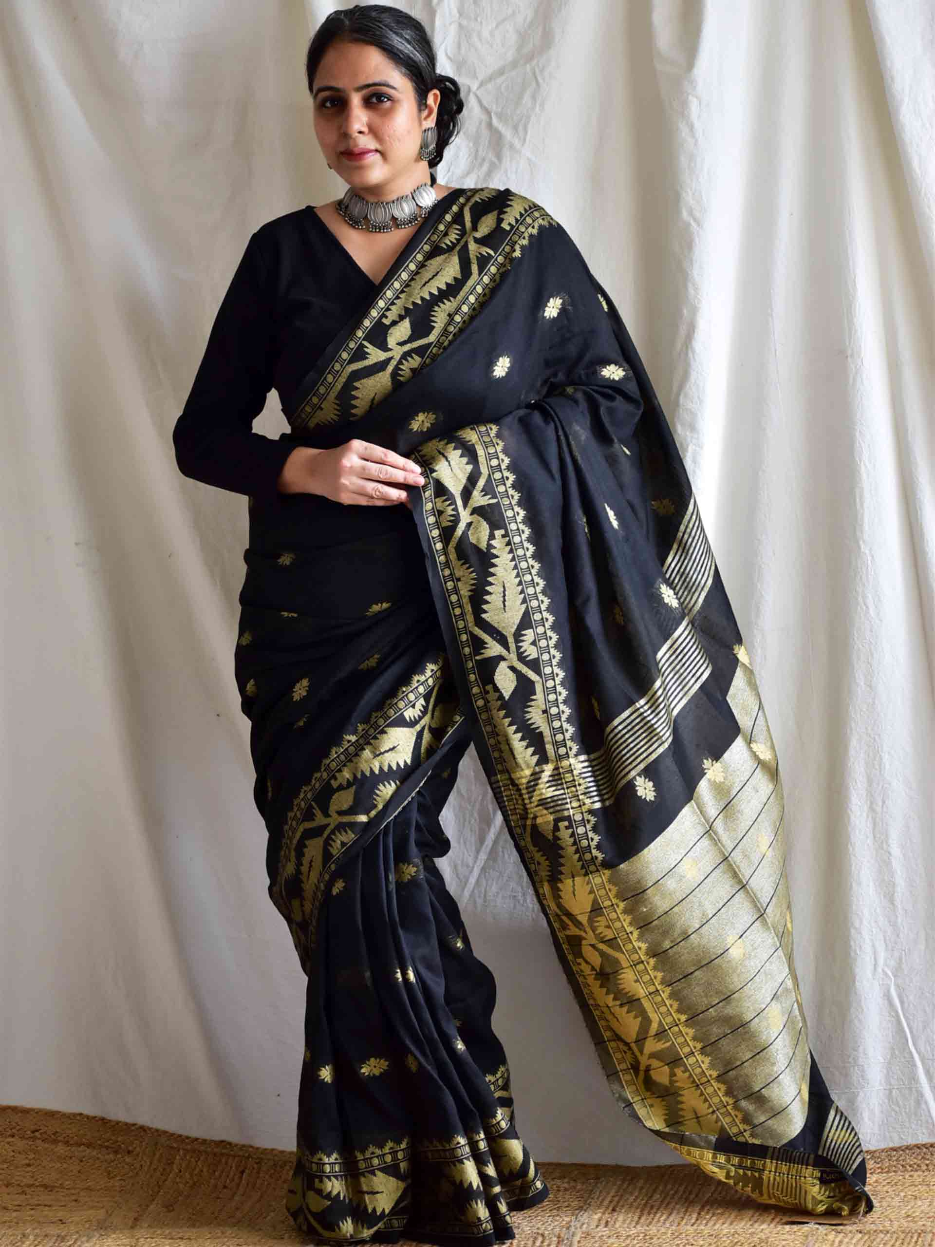 Sitara - cotton saree with woven border