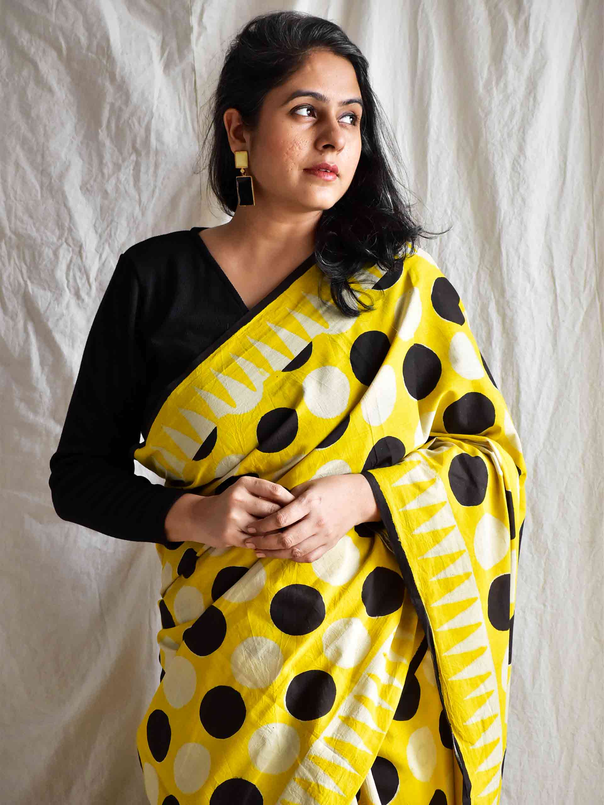 Sun daze - Dabu cotton saree