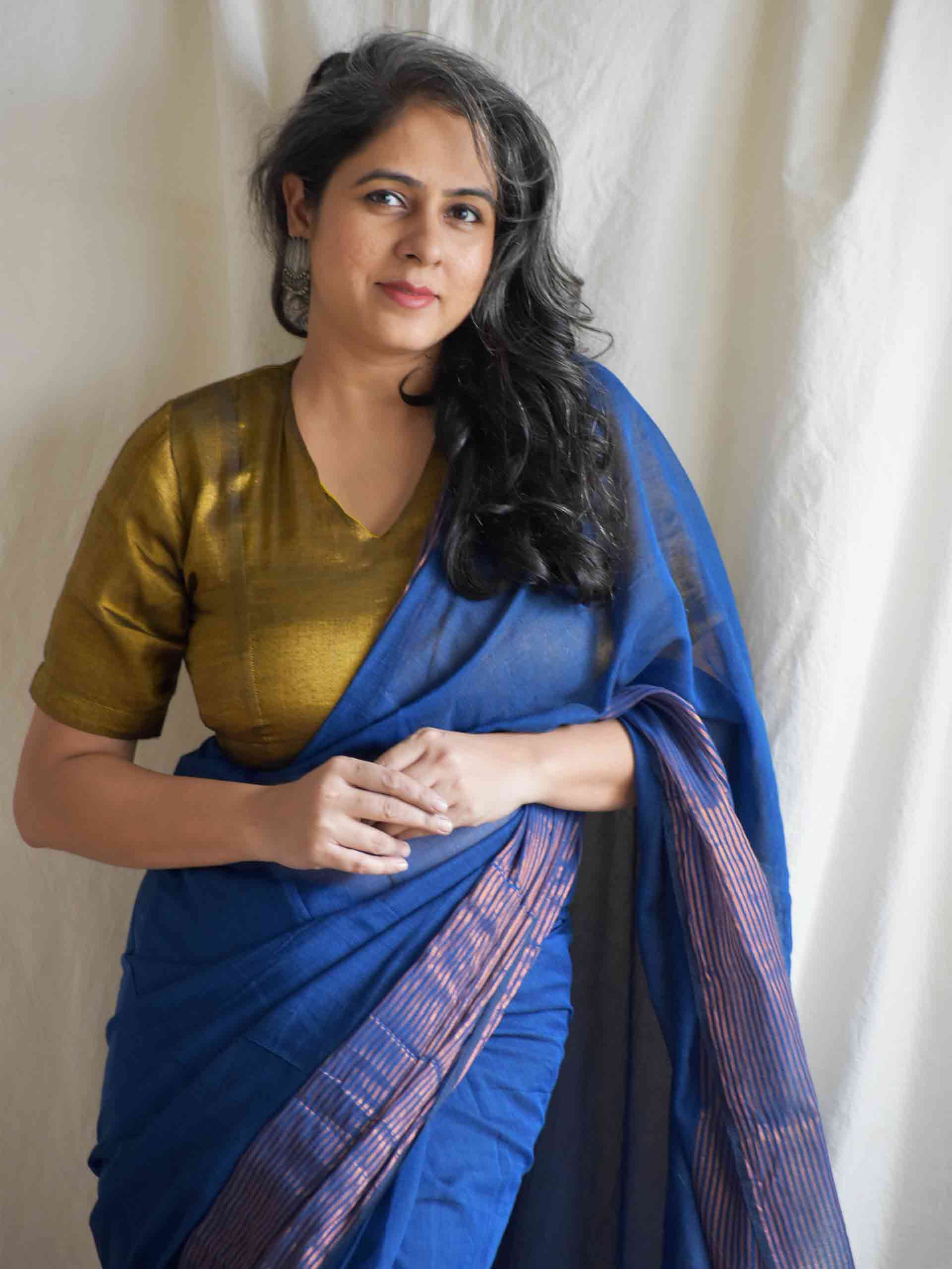 Sapphire - Mul tissue border Saree