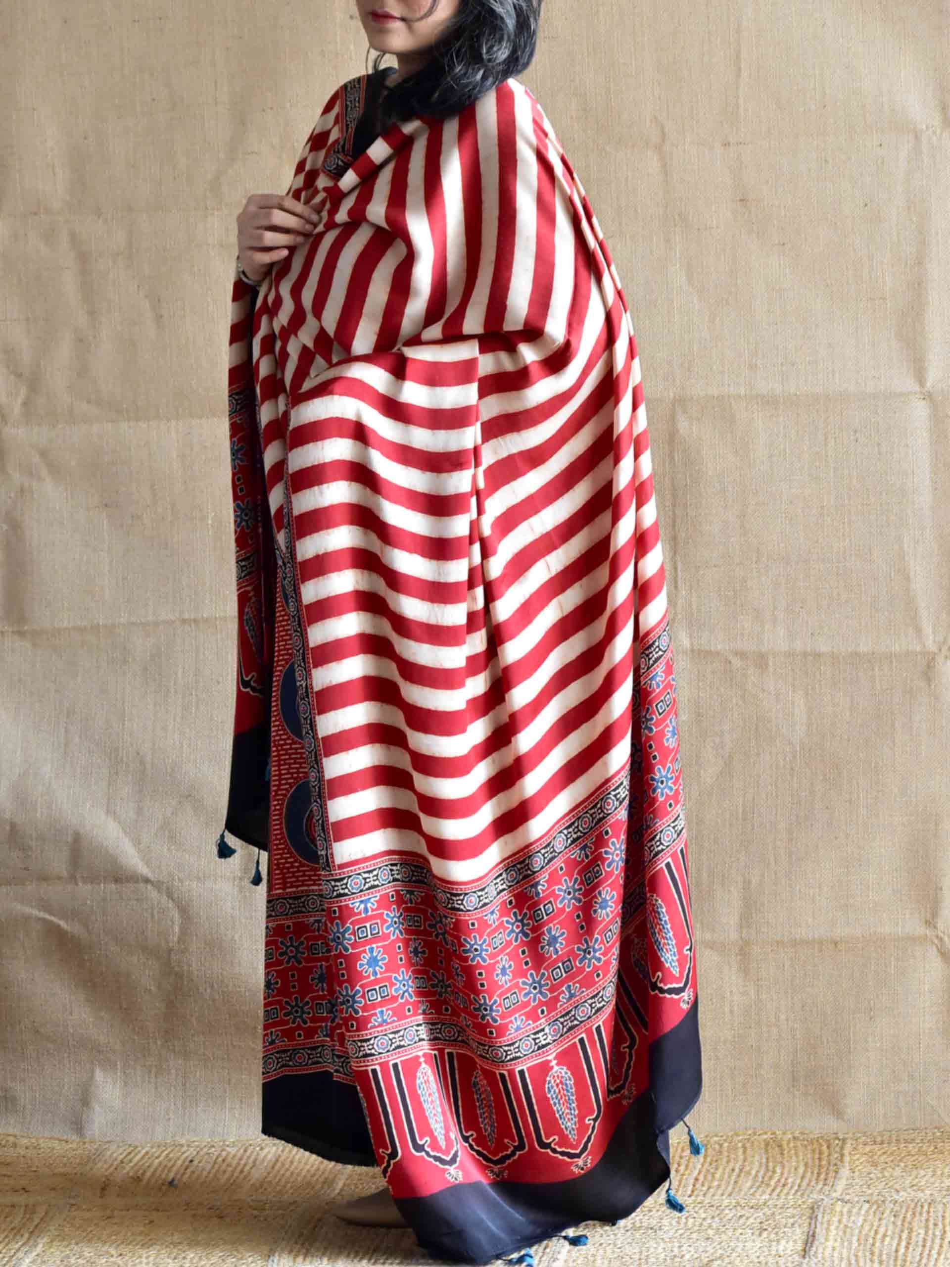 Laal Kiran Ajrakh Modal silk 2 pc suit set