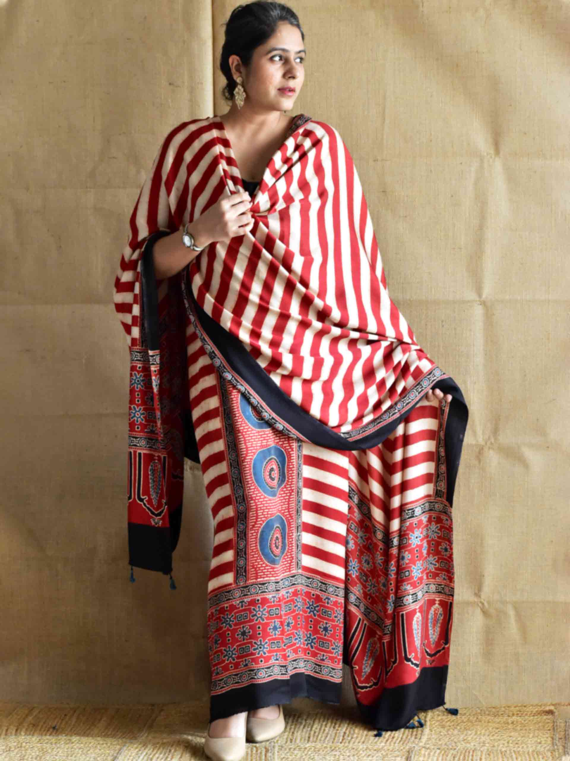 Laal Kiran Ajrakh Modal silk 2 pc suit set