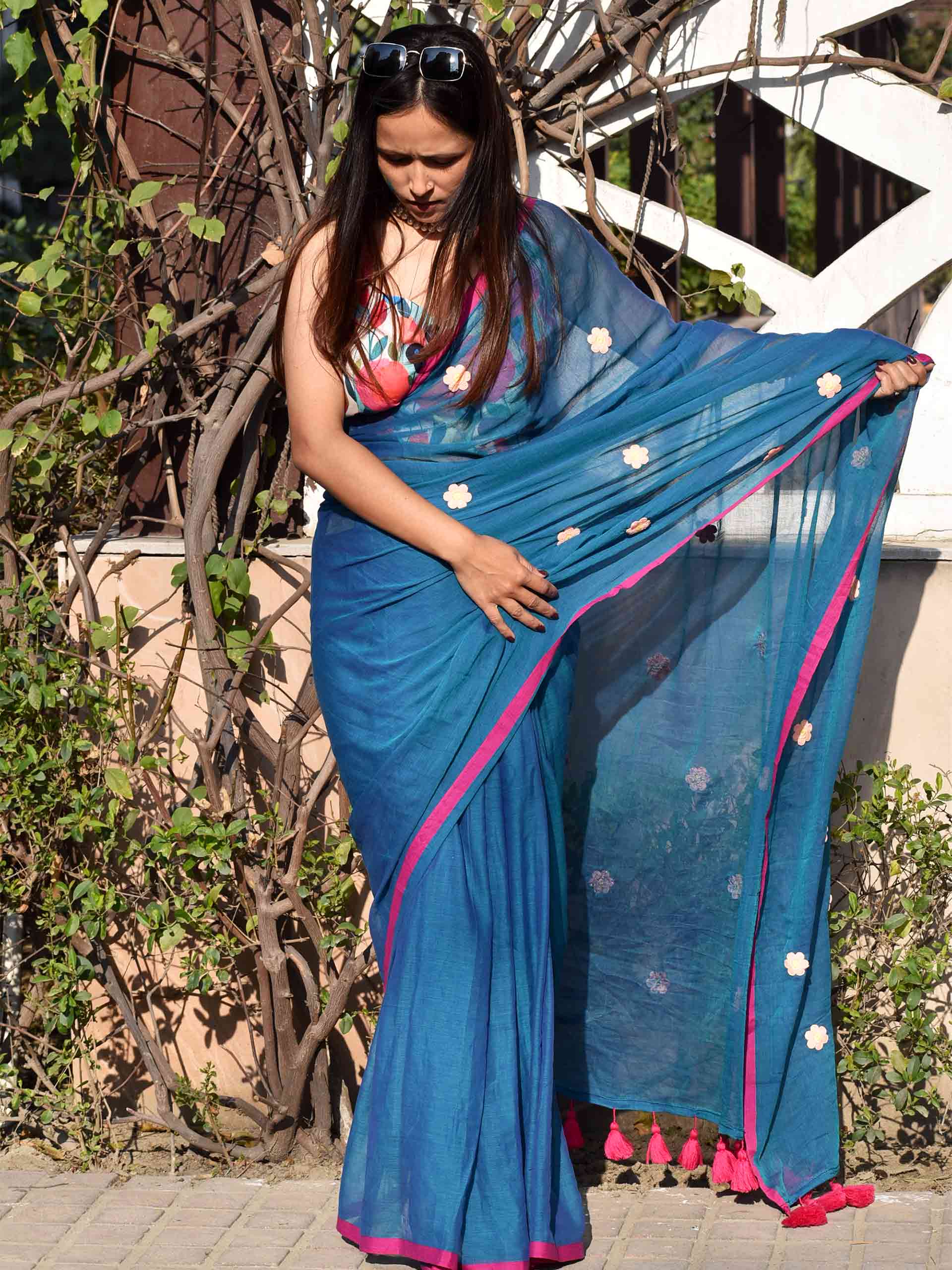 Phoolwari - mul cotton saree