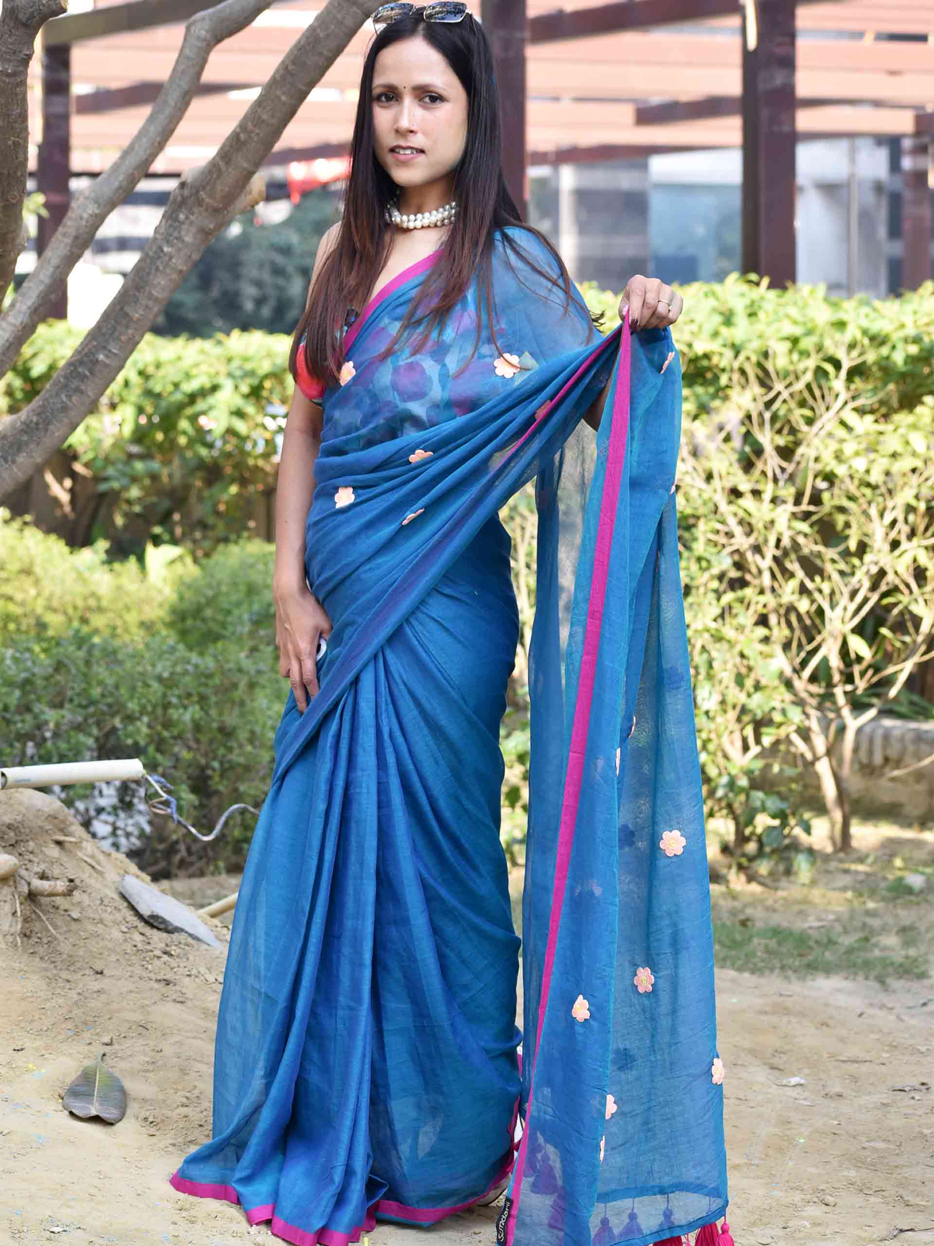 Phoolwari - mul cotton saree