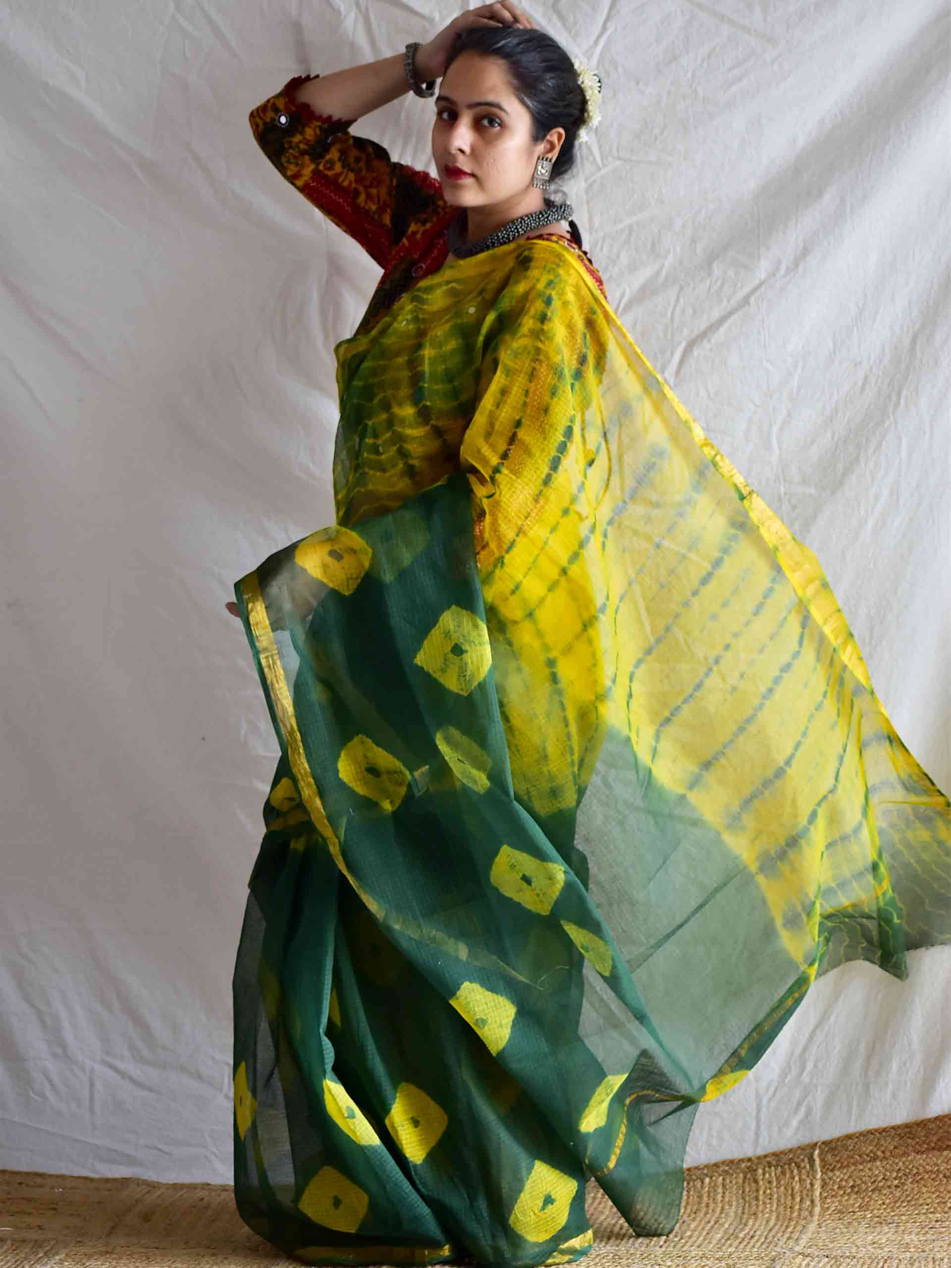 Milli - Dabu Kota Doria Saree