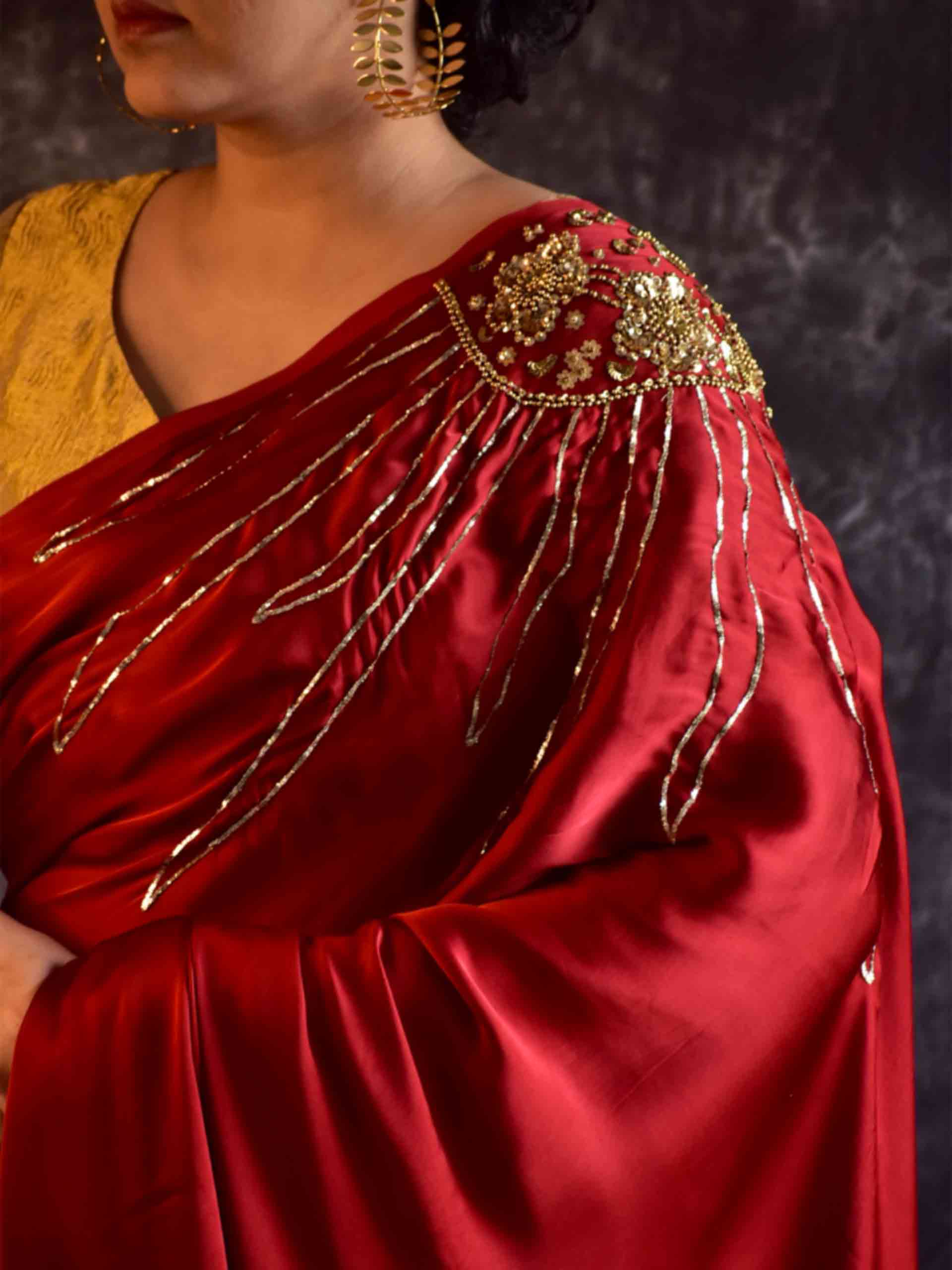 Mehjabeen - Modal silk hand embroidered Saree