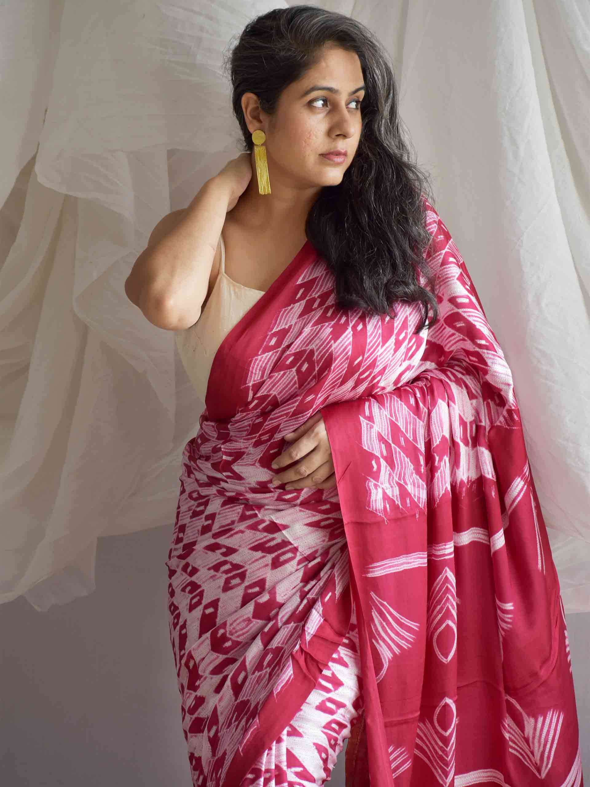 Kesariya - Shibori Modal silk saree