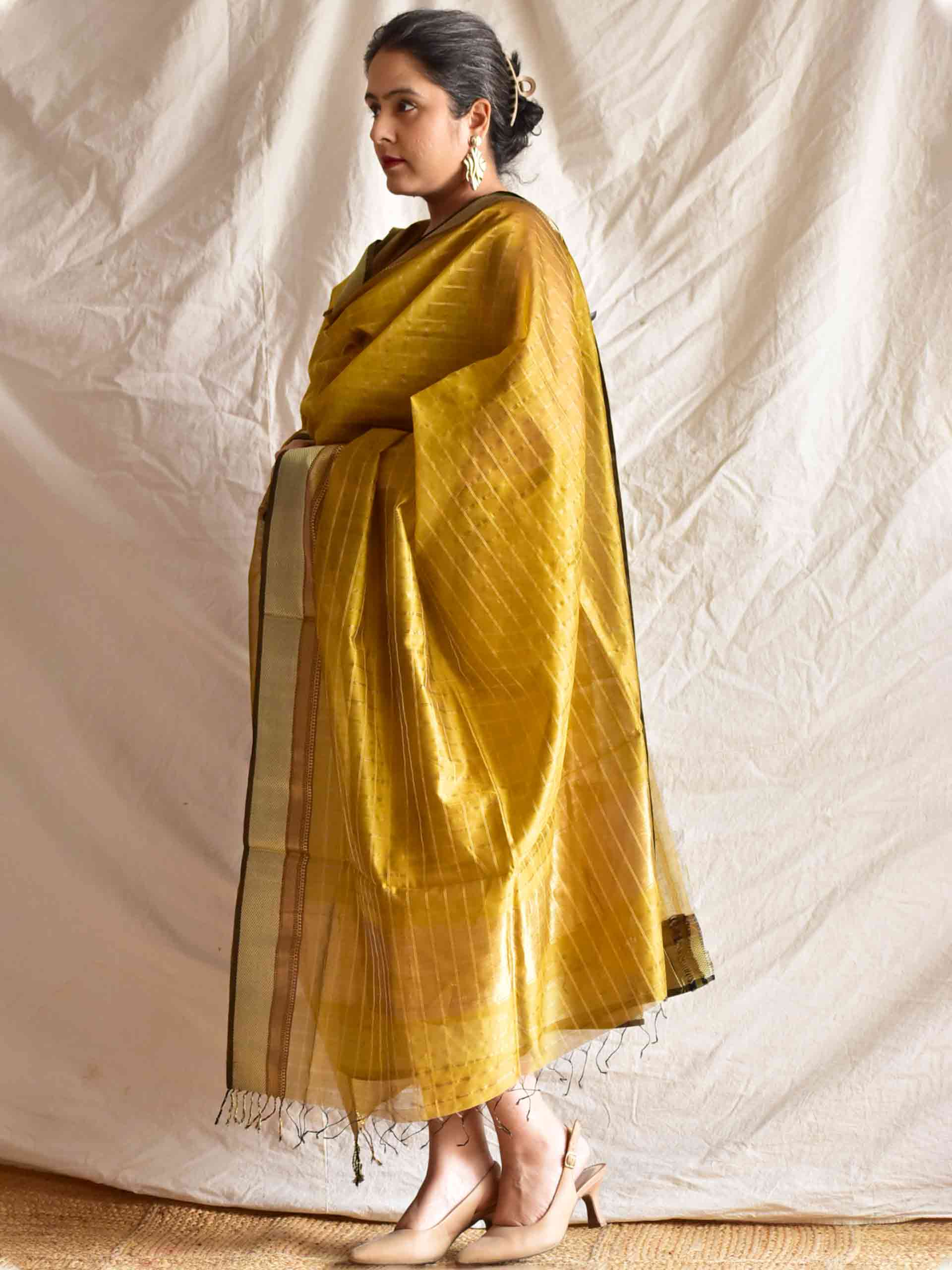 Gold mine - Handloom Maheshwari silk 2 pc suit set