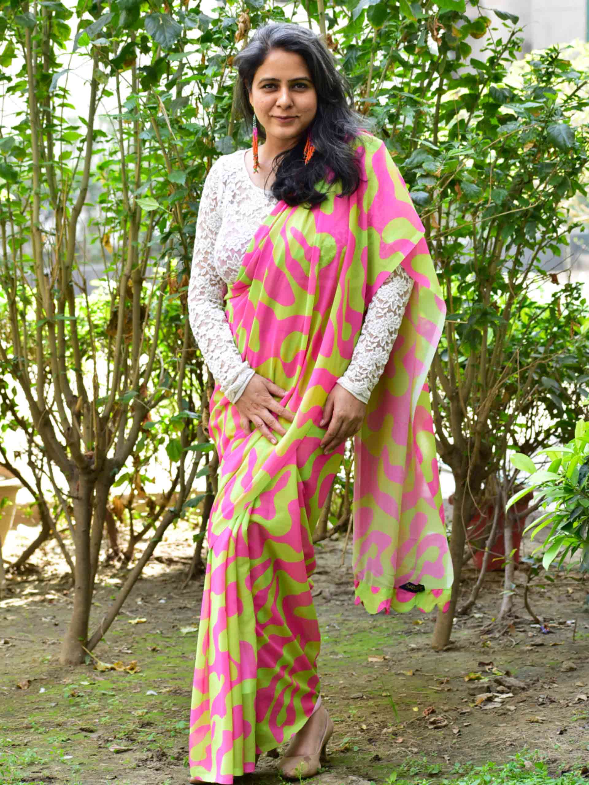 Candy Crush - Georgette saree