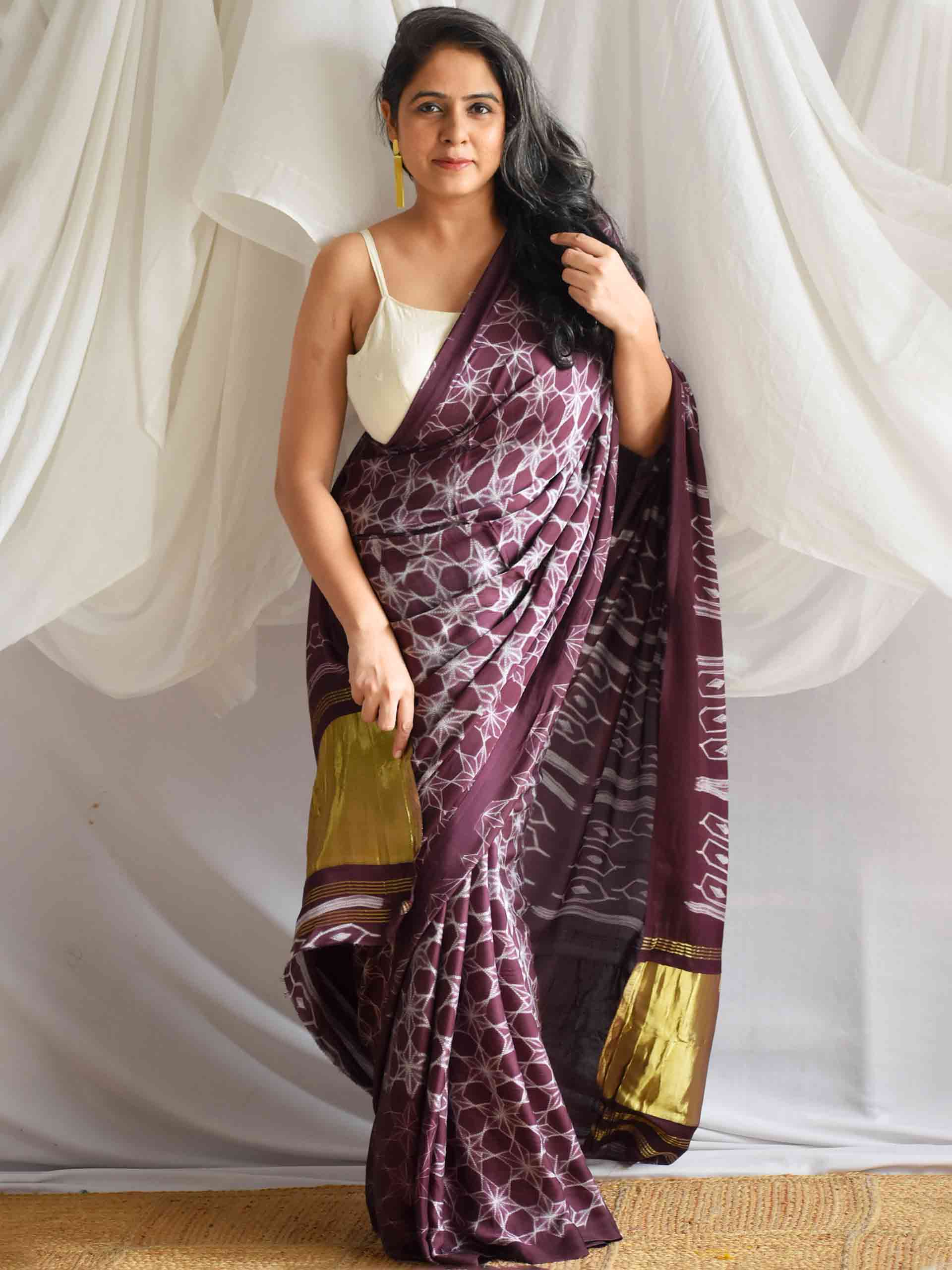 Deep love - Shibori Modal silk saree